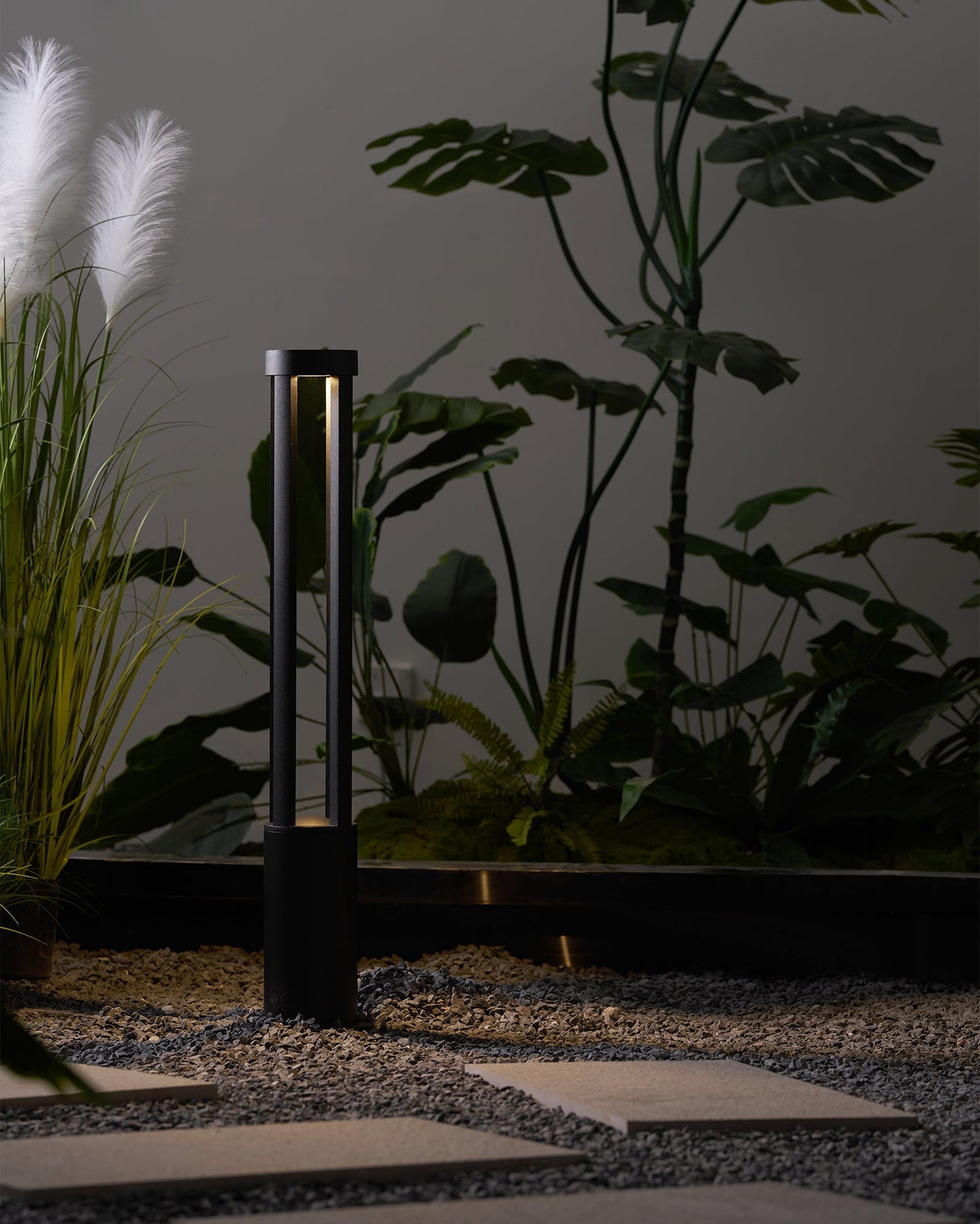 Black Cylindrical Garden Outdoor Light LED Waterproof 40cm