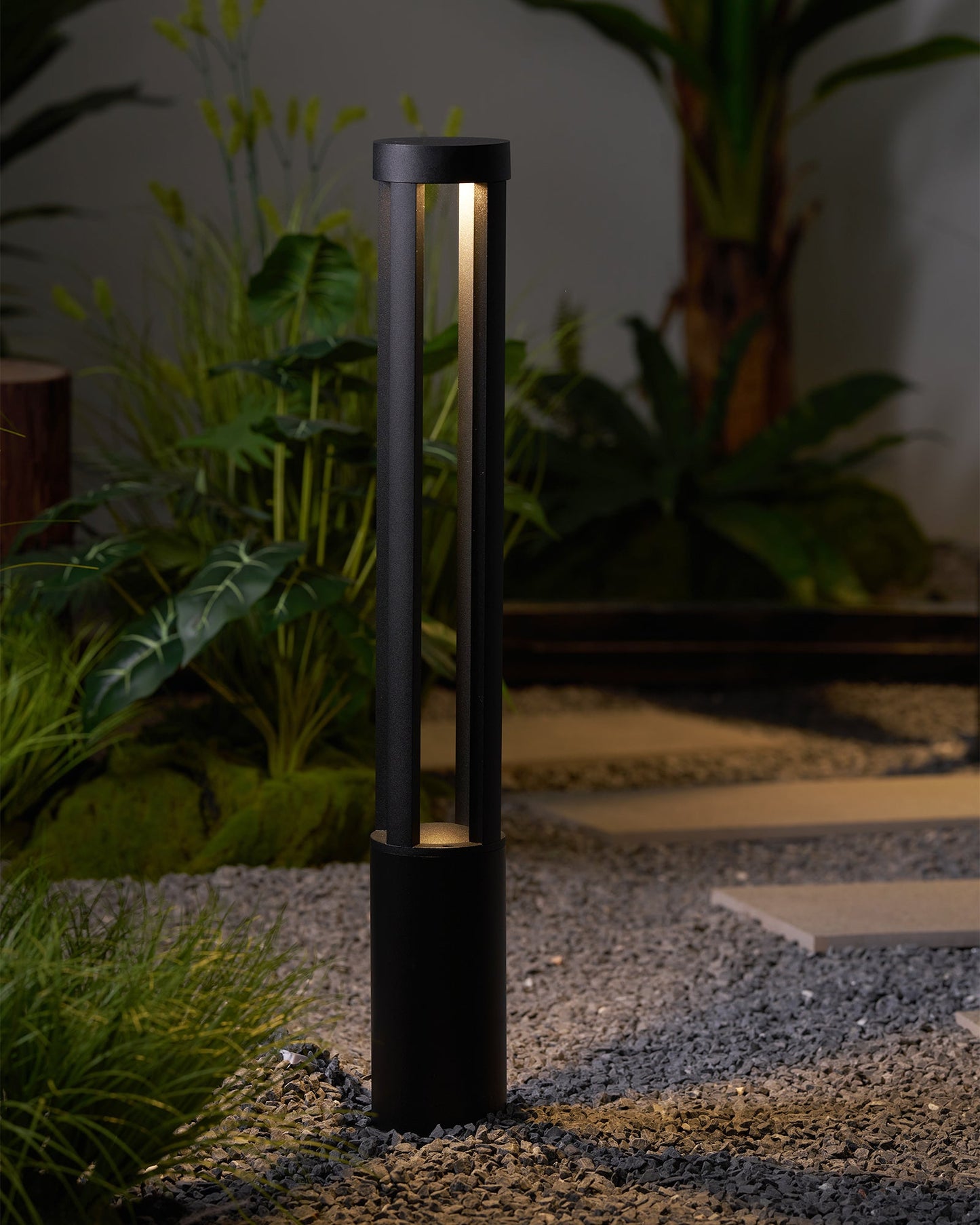 Black Cylindrical Garden Outdoor Light LED Waterproof 40cm