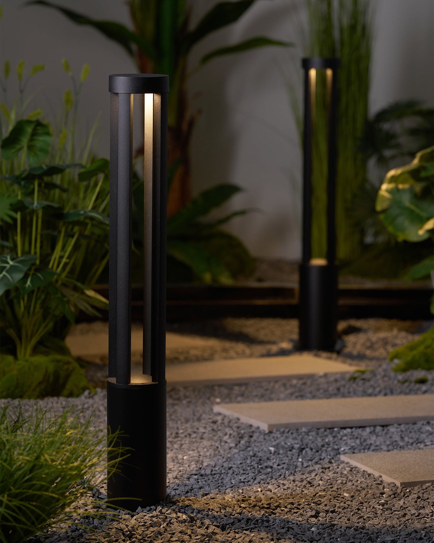 Black Cylindrical Garden Outdoor Light LED Waterproof 40cm