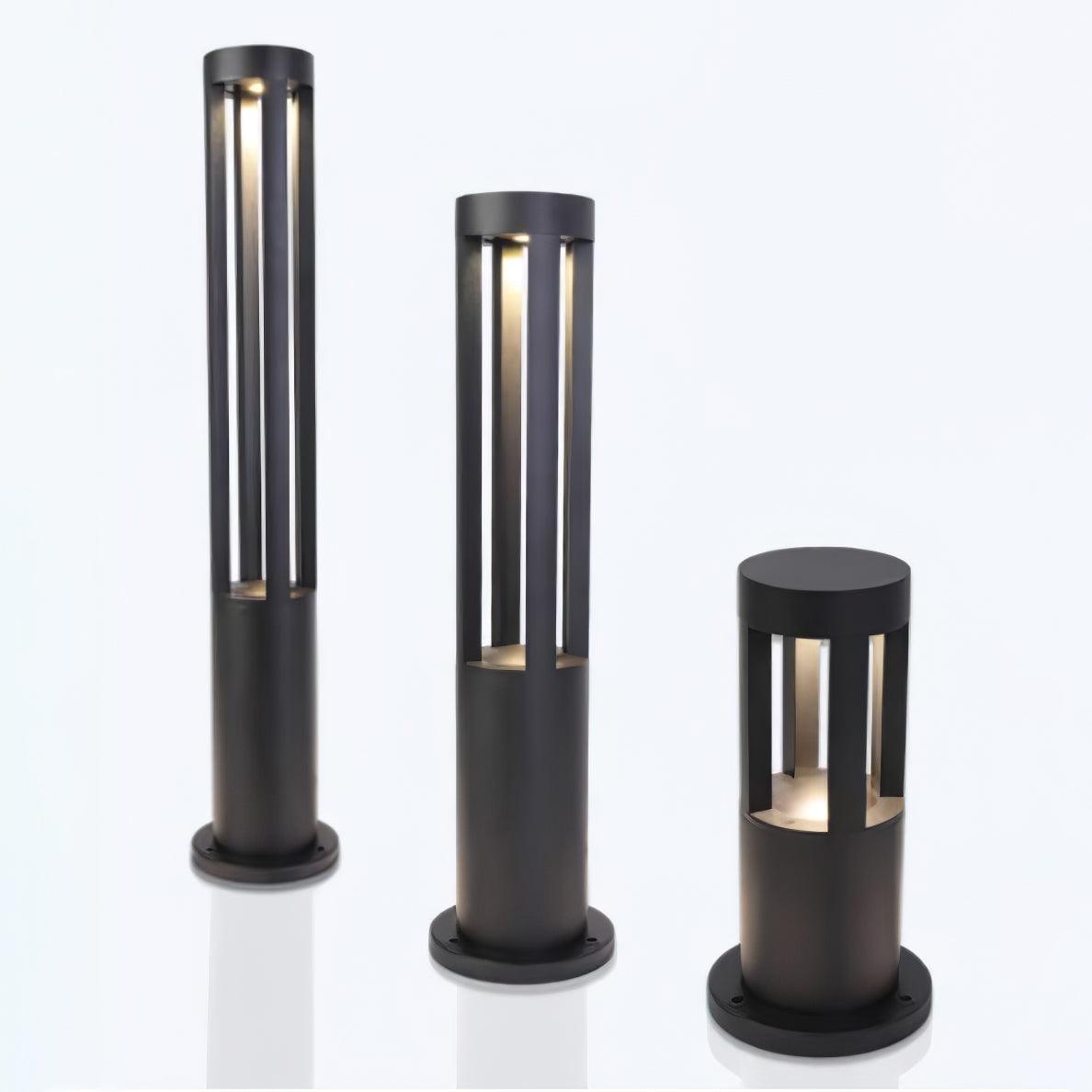 Black Cylindrical Garden Outdoor Light LED Waterproof 40cm