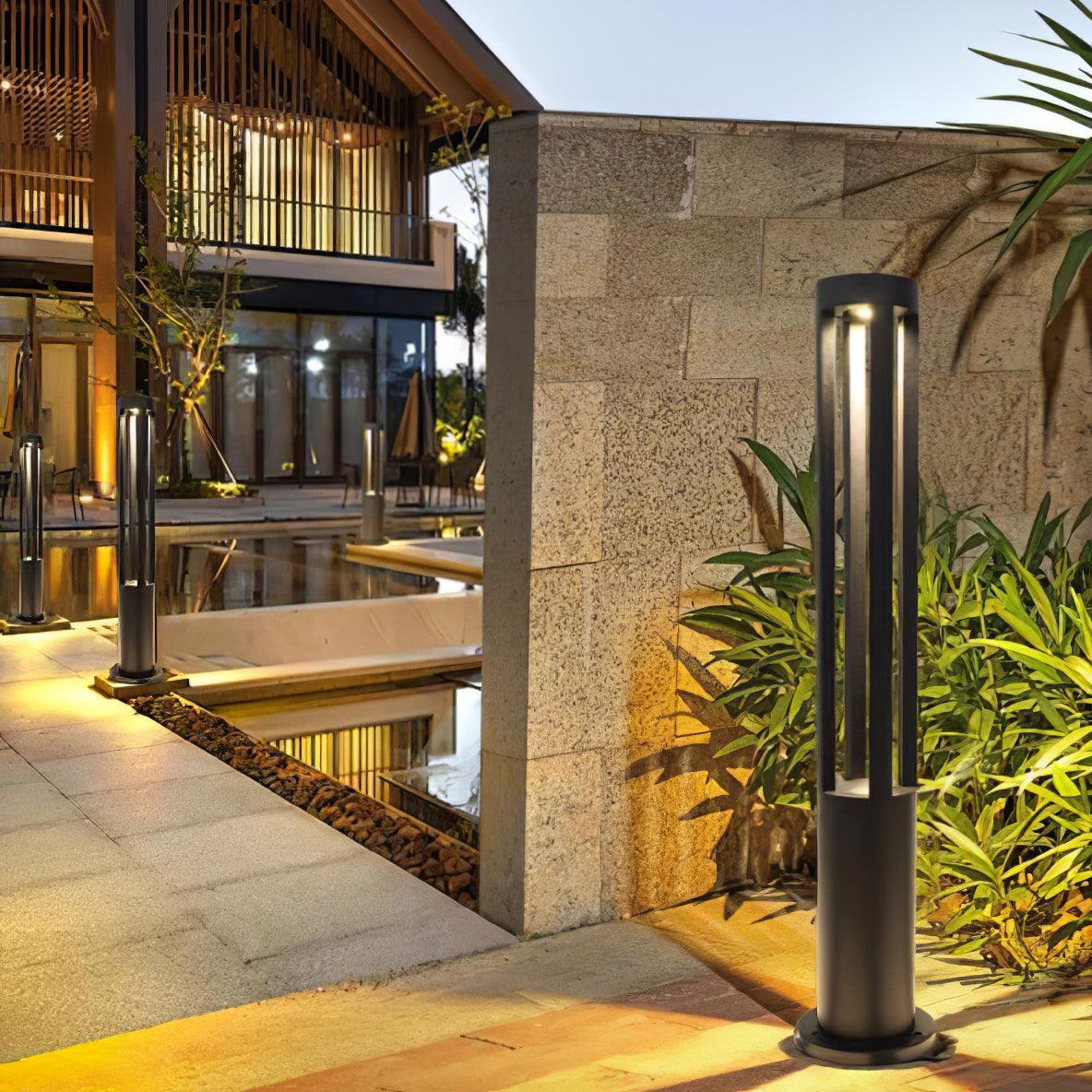 Black Cylindrical Garden Outdoor Light LED Waterproof 40cm