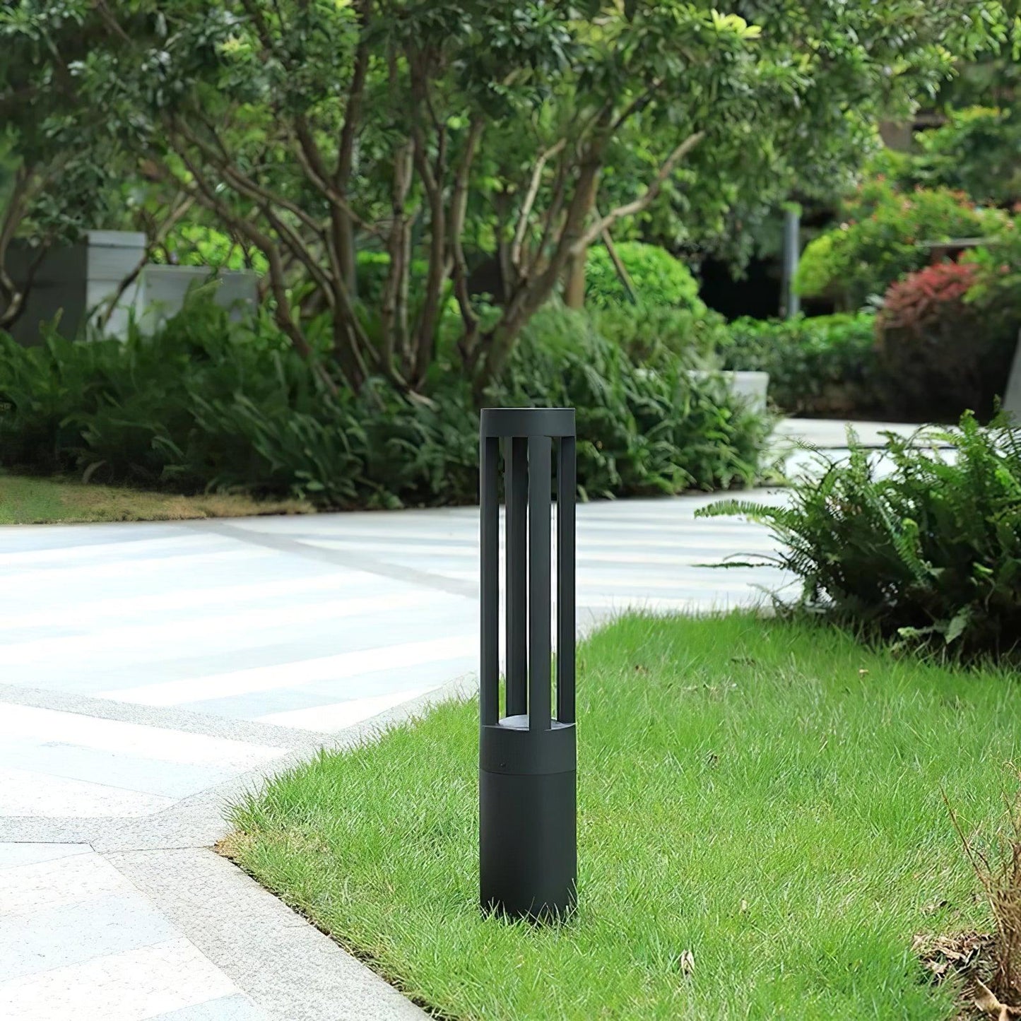 Black Cylindrical Garden Outdoor Light LED Waterproof 40cm