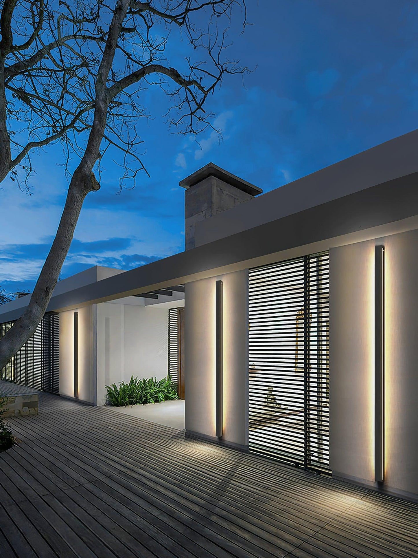 Long Strip Solar Outdoor Sconce LED Waterproof Wall Light