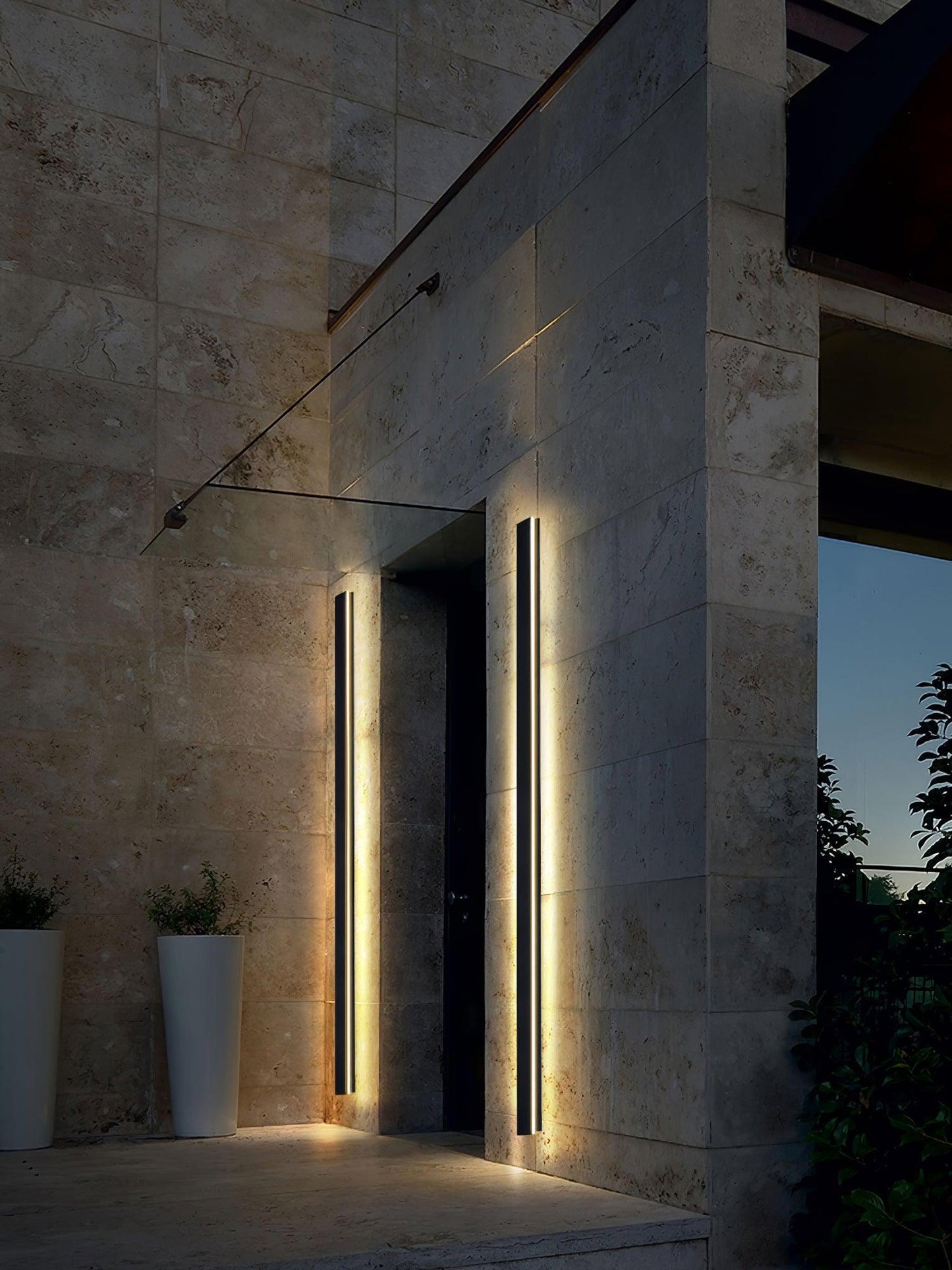 Long Strip Solar Outdoor Sconce LED Waterproof Wall Light