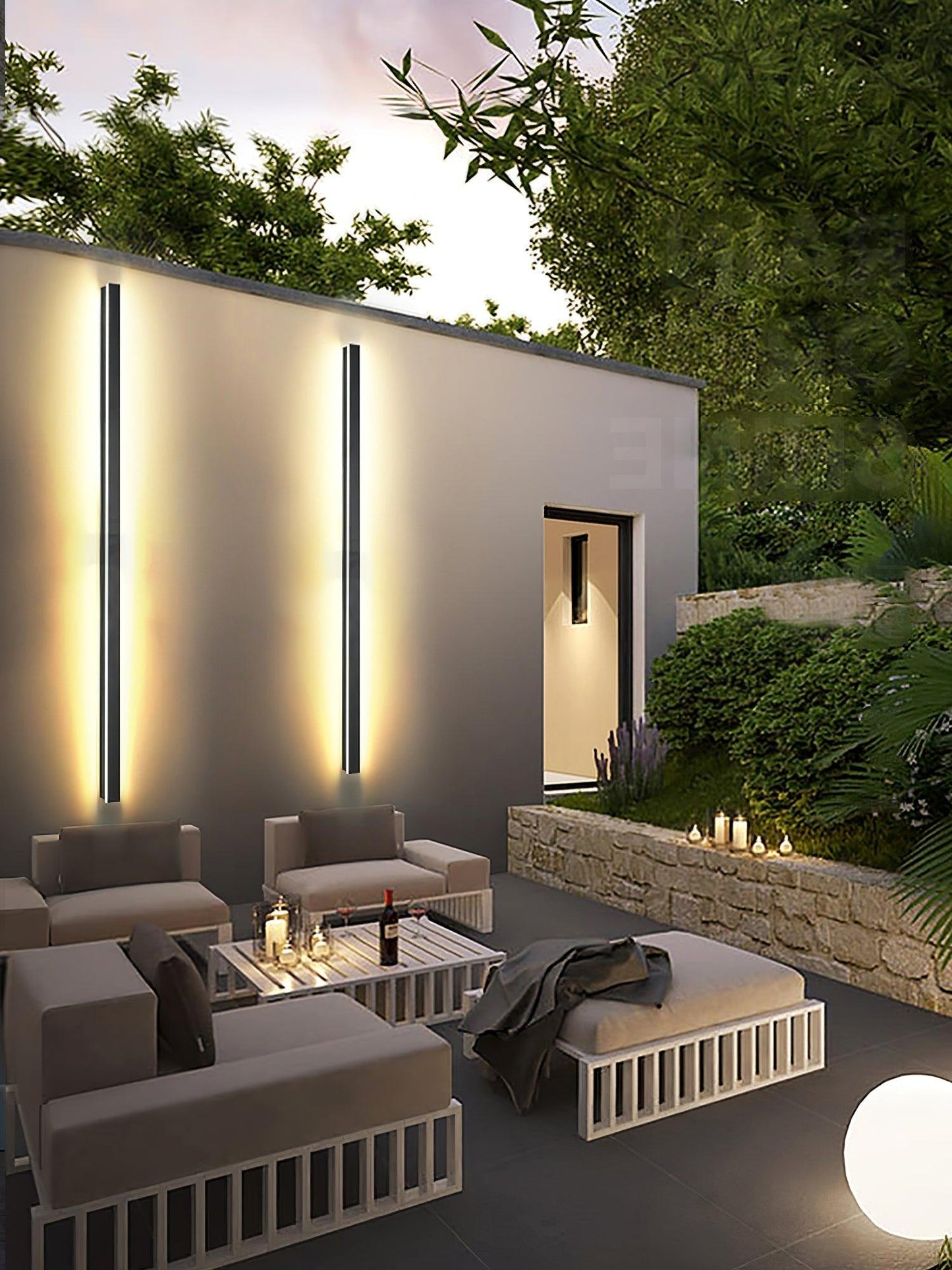Long Strip Solar Outdoor Sconce LED Waterproof Wall Light