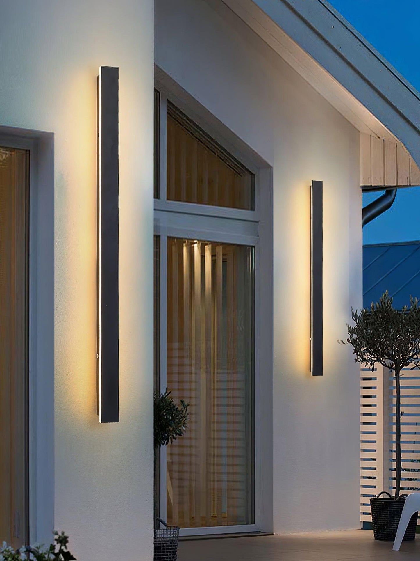 Long Strip Solar Outdoor Sconce LED Waterproof Wall Light