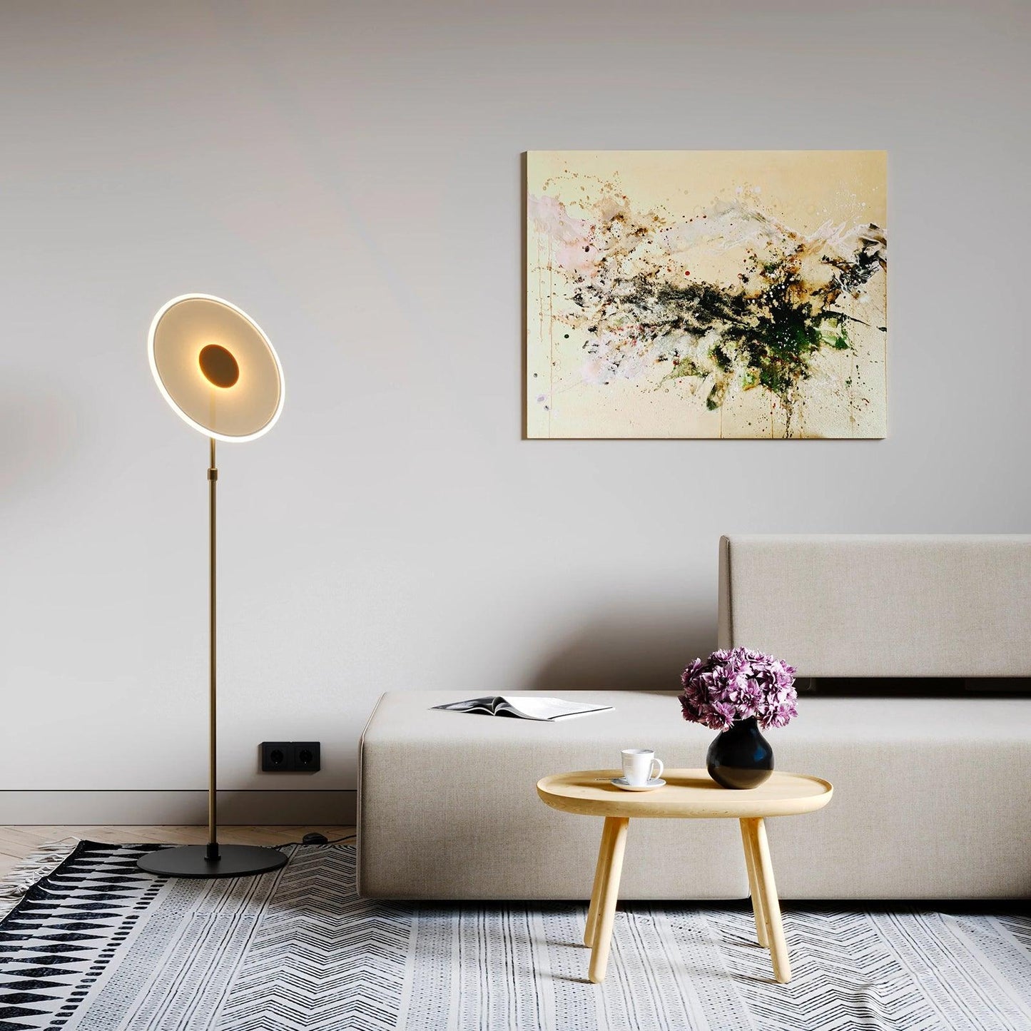 Luxora Floor Lamp - LED Indoor Lighting, Elegant Gold Design