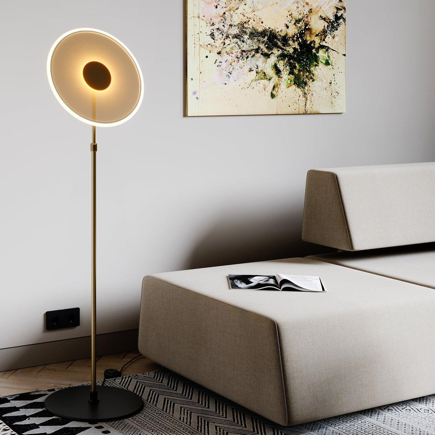 Luxora Floor Lamp - LED Indoor Lighting, Elegant Gold Design