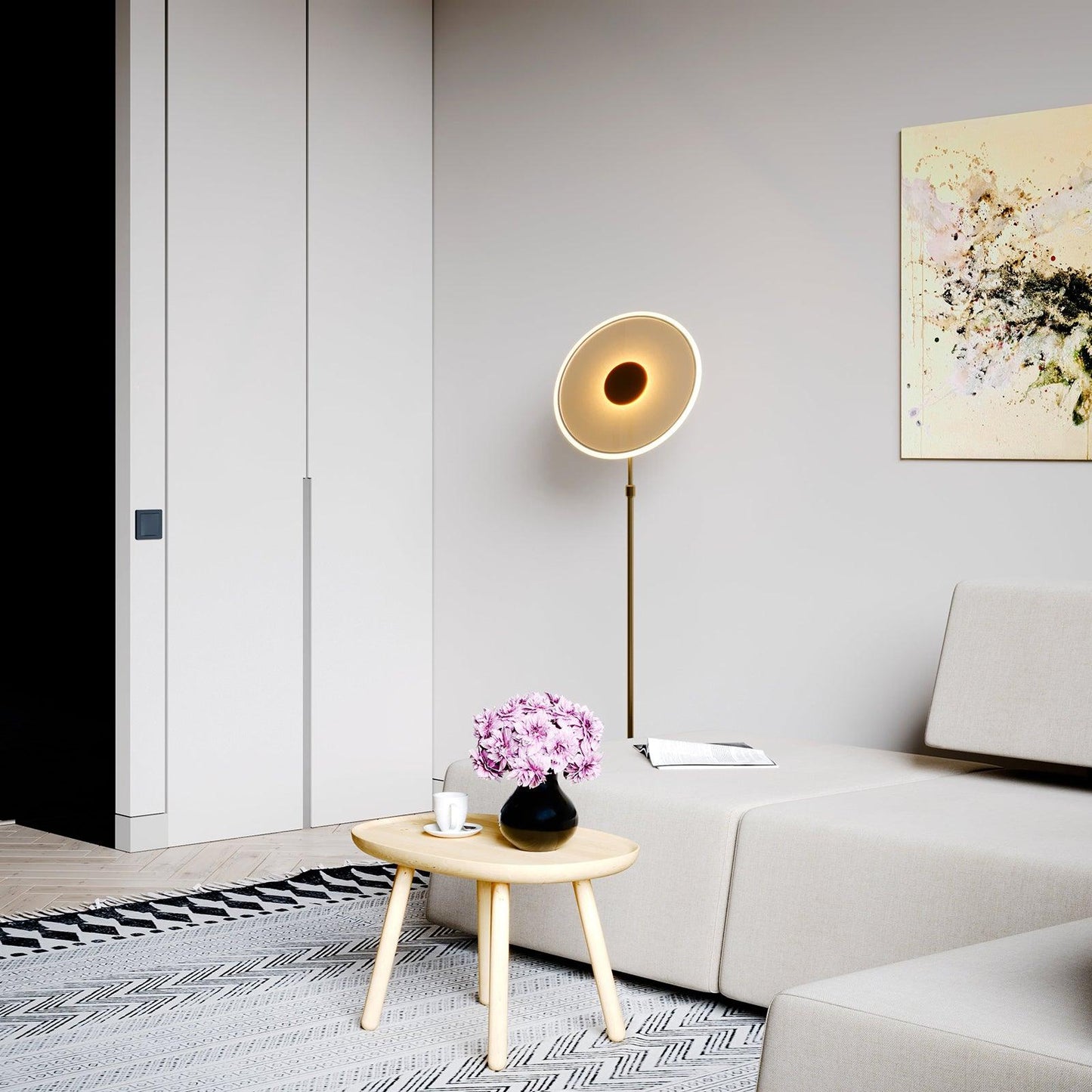 Luxora Floor Lamp - LED Indoor Lighting, Elegant Gold Design