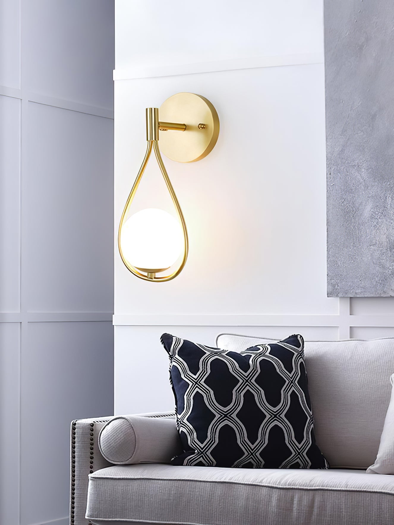Brass Vanity Wall Lamp with LED Light - Retro Style