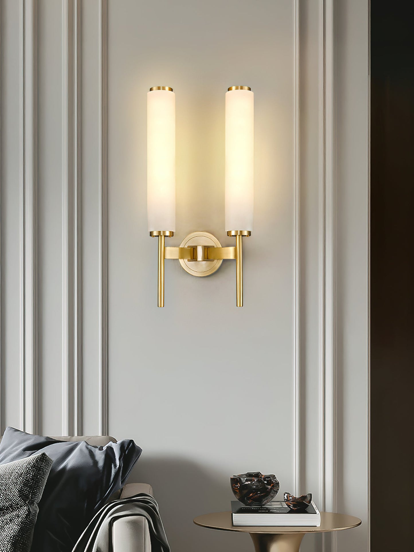 Brindisi Wall Sconce - Antique Brass LED Indoor Lighting