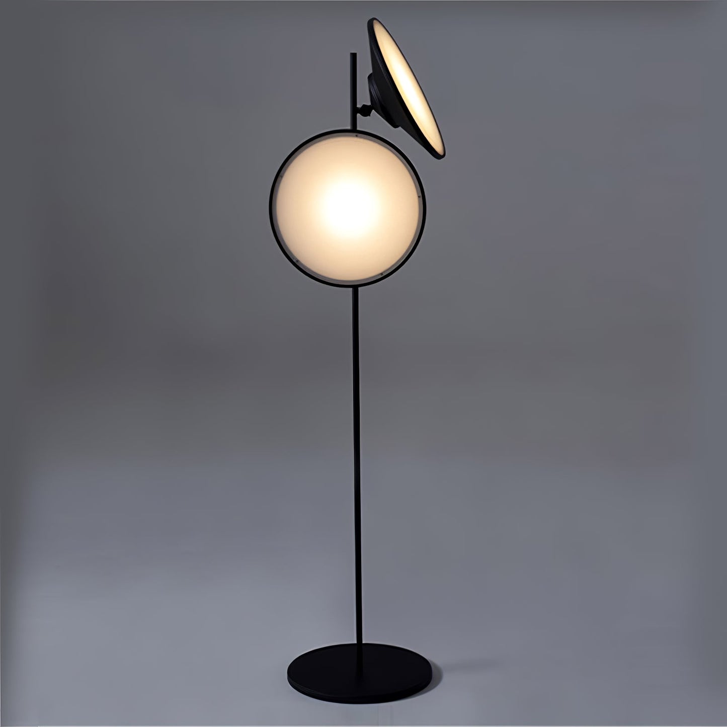 Bulat Floor Lamp with LED, Antique Black, Frosted Glass