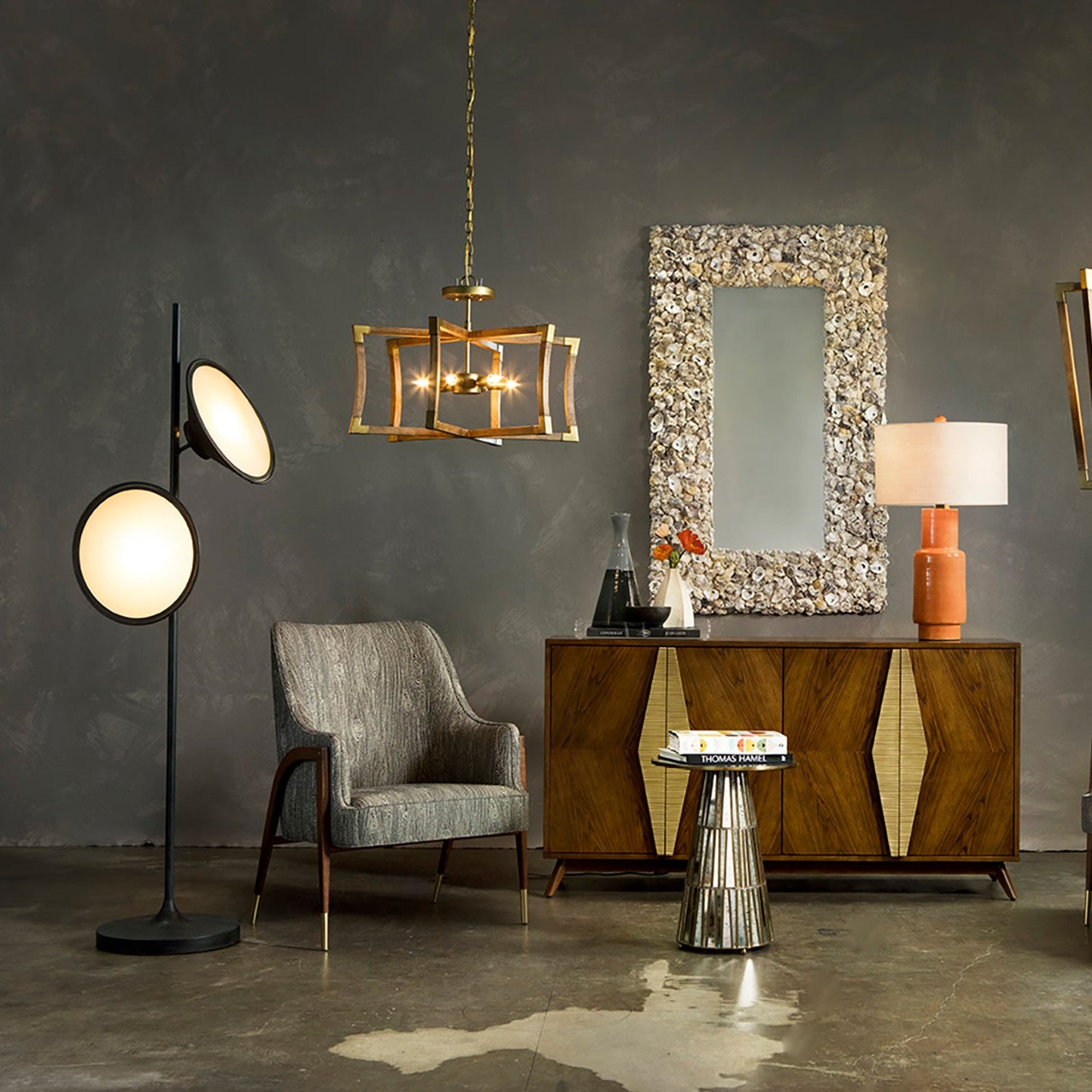 Bulat Floor Lamp with LED, Antique Black, Frosted Glass