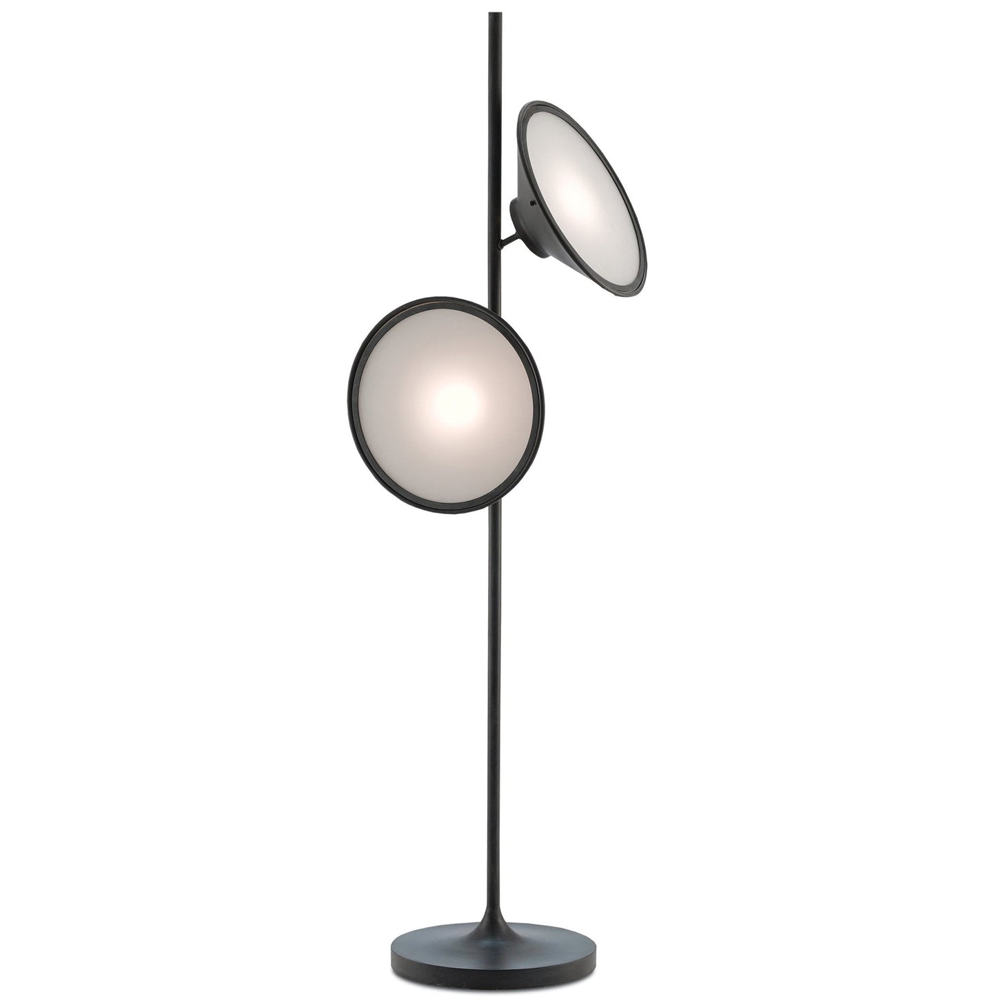 Bulat Floor Lamp with LED, Antique Black, Frosted Glass