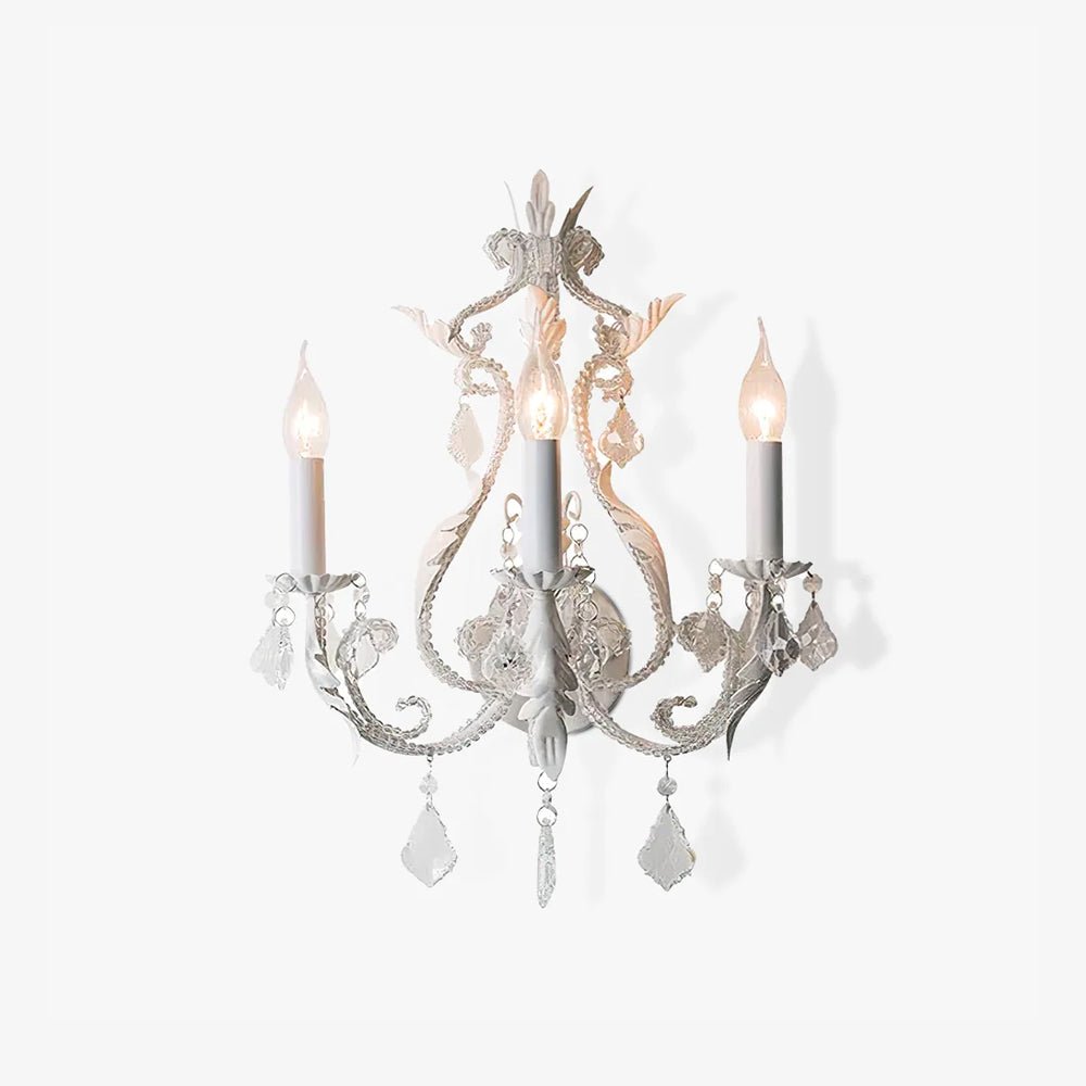 Candle Holder Wall Lamp Set of 2 with Crystal Accents
