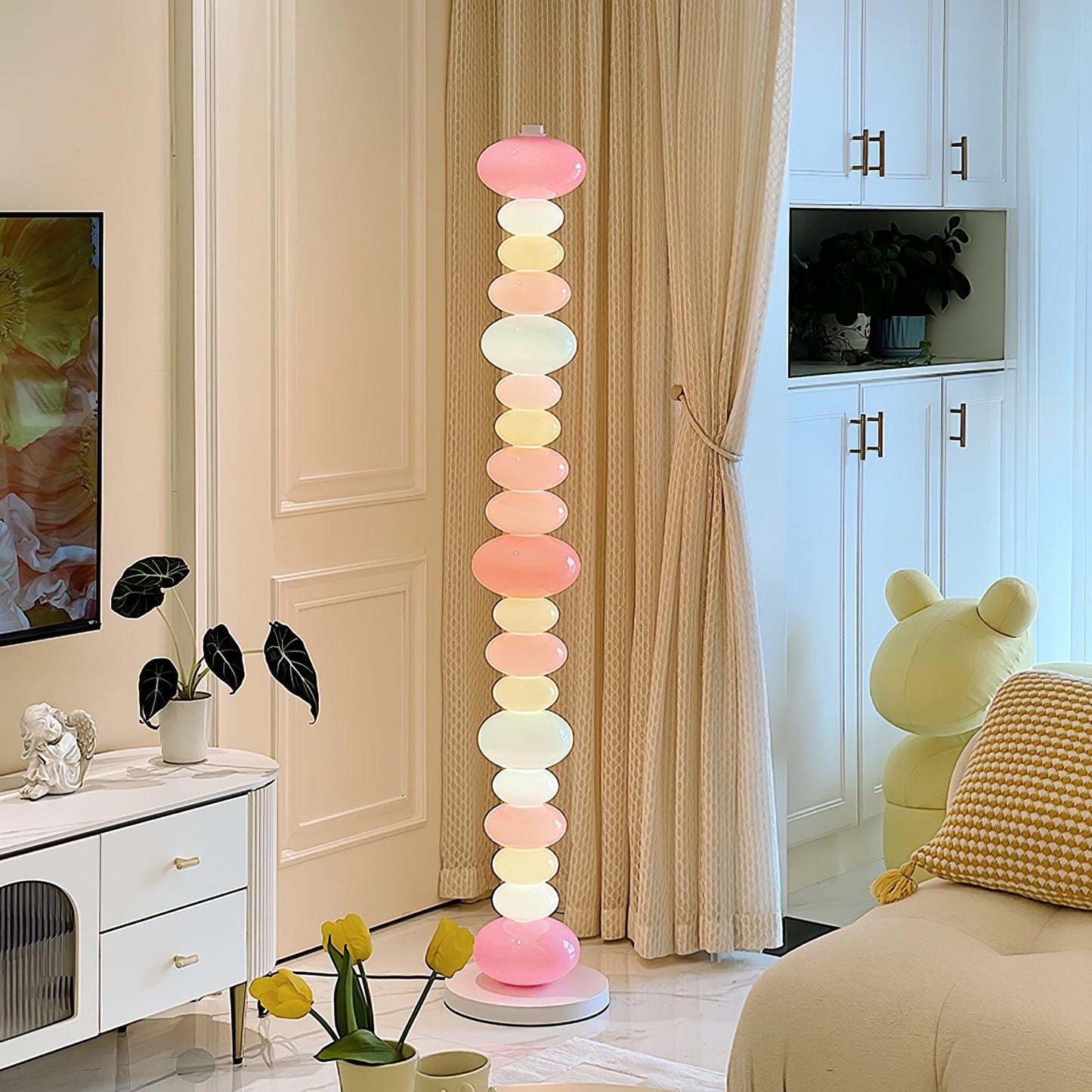 Candy Floor Lamp with Multicolor Glass and LED Light