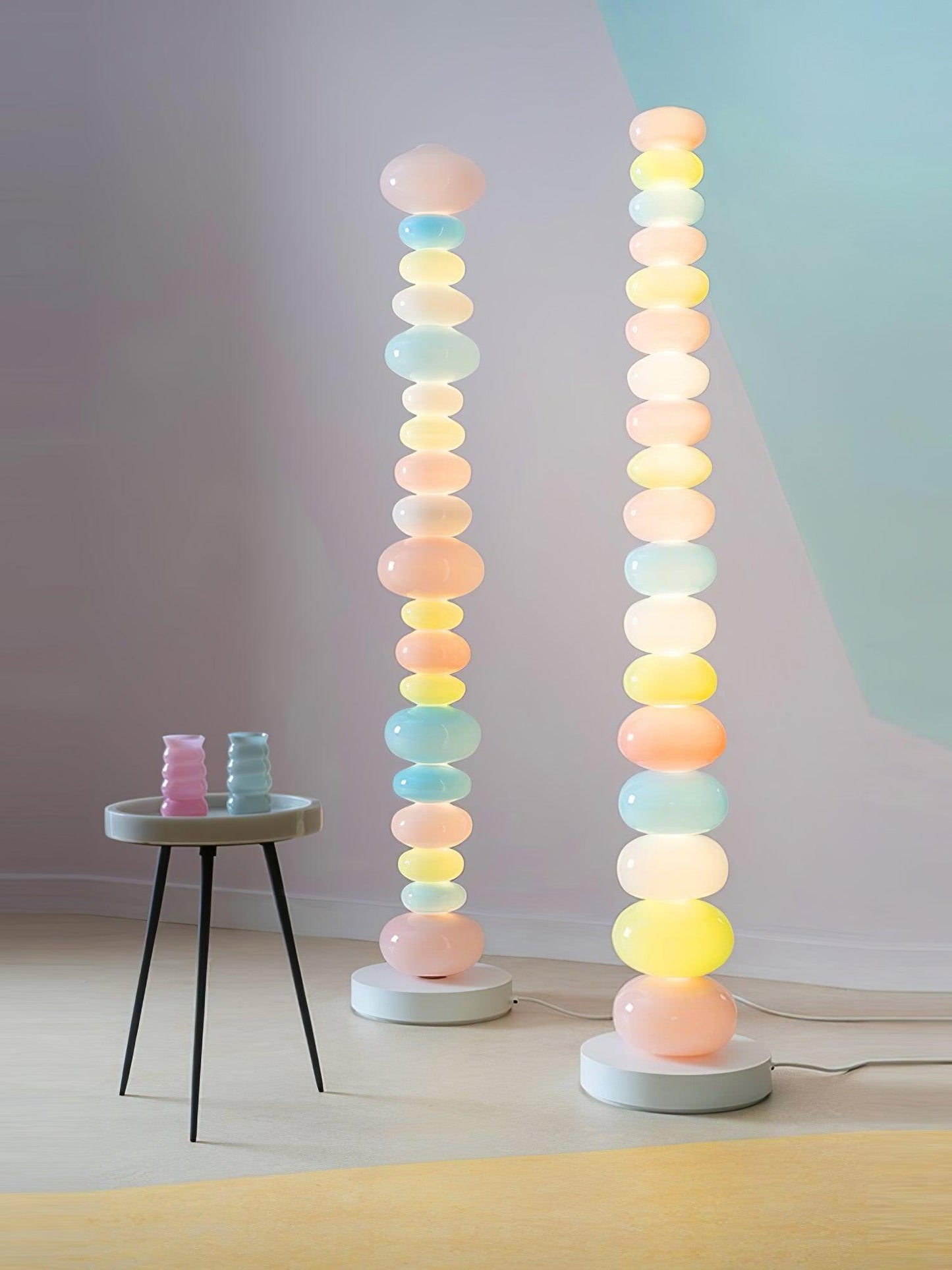 Candy Floor Lamp with Multicolor Glass and LED Light