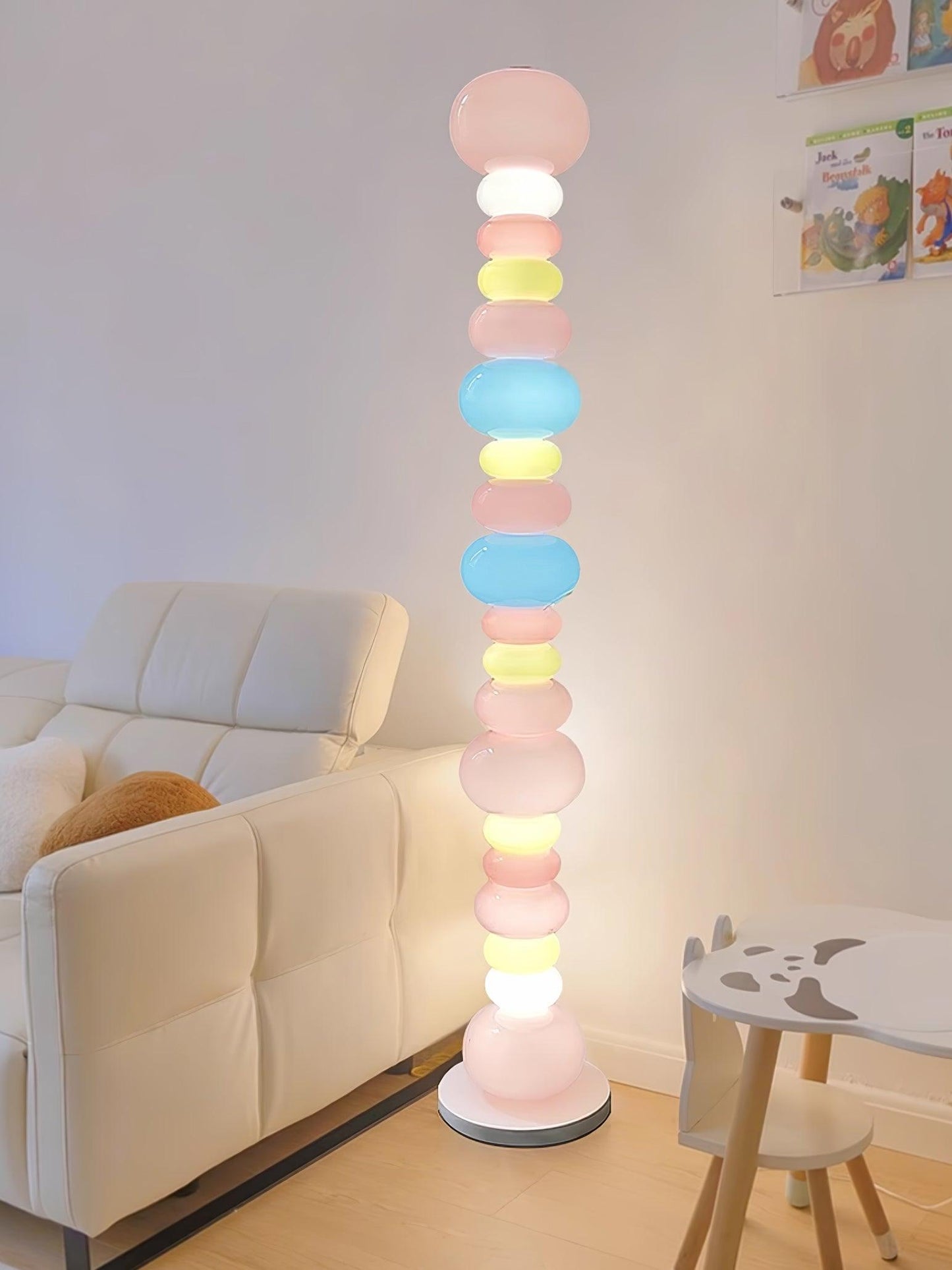 Candy Floor Lamp with Multicolor Glass and LED Light