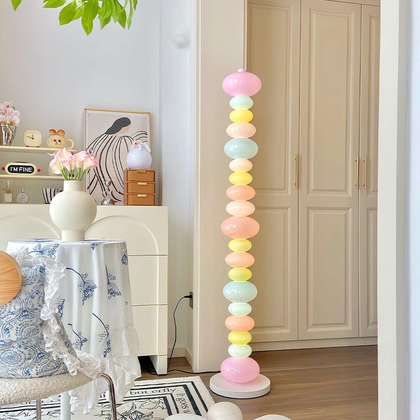 Candy Floor Lamp with Multicolor Glass and LED Light