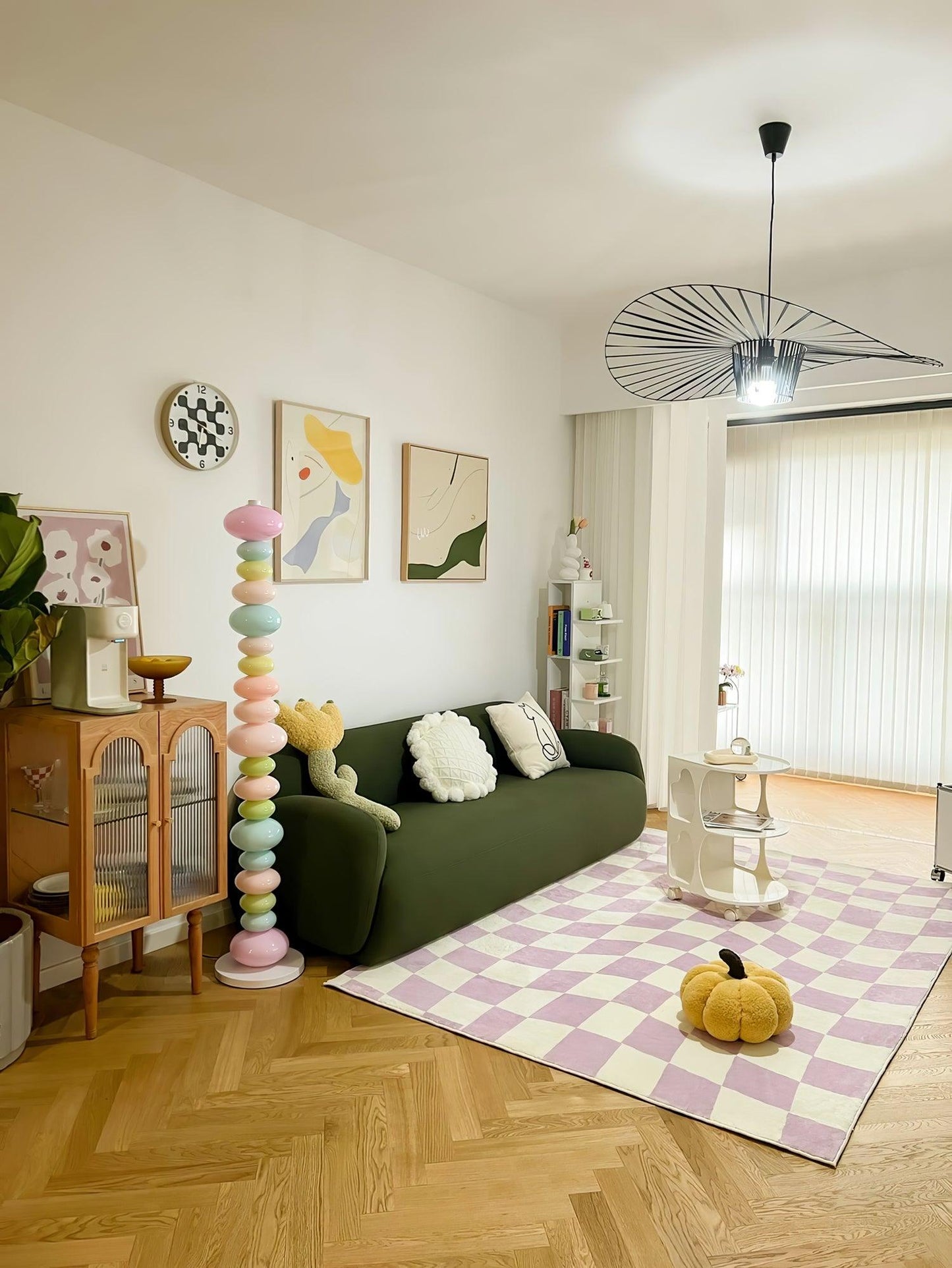 Candy Floor Lamp with Multicolor Glass and LED Light
