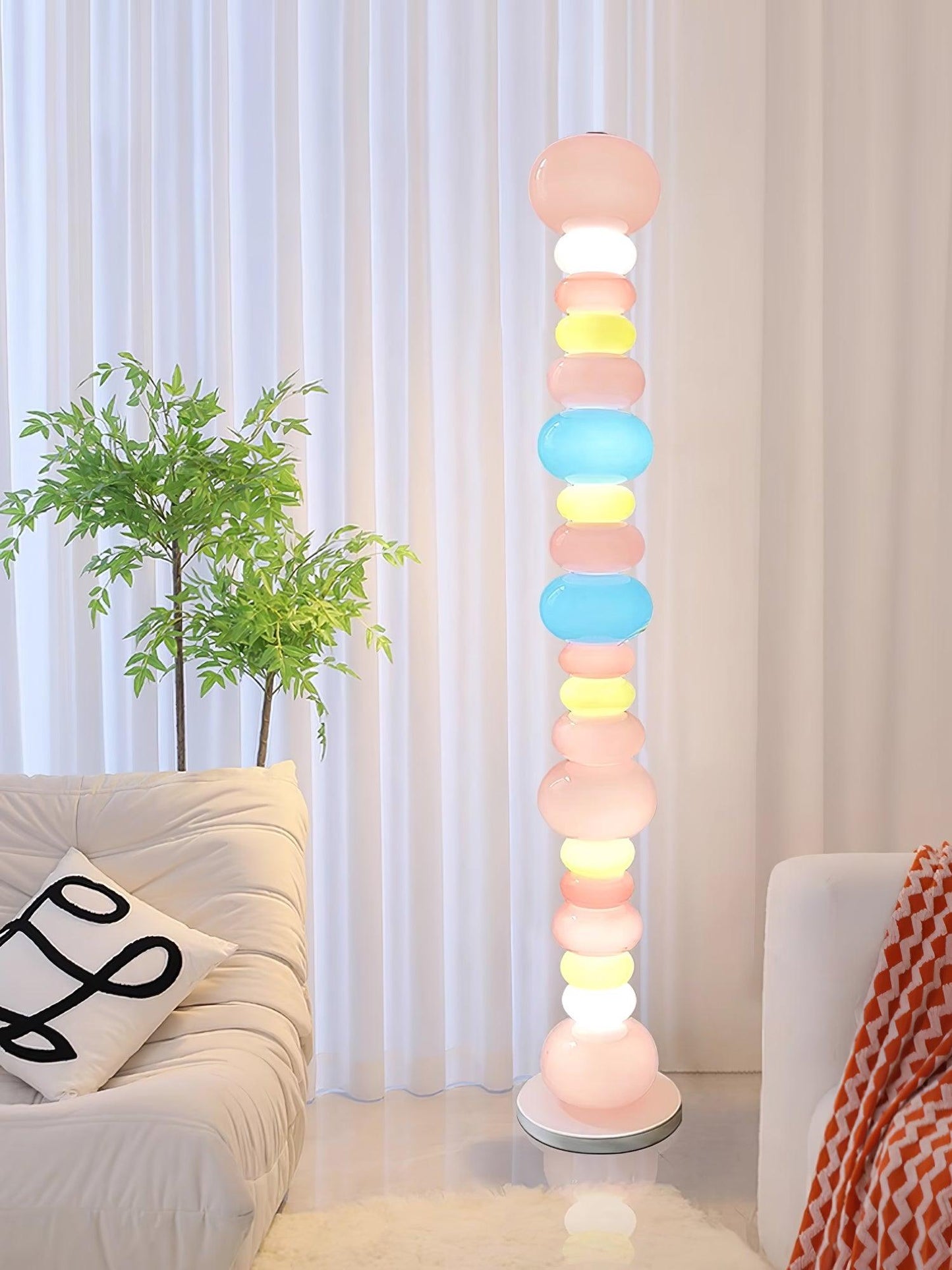 Candy Floor Lamp with Multicolor Glass and LED Light
