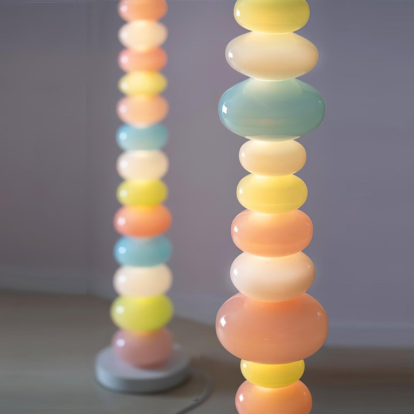 Candy Floor Lamp with Multicolor Glass and LED Light