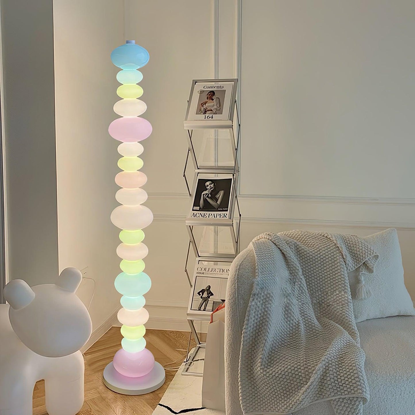 Candy Floor Lamp with Multicolor Glass and LED Light