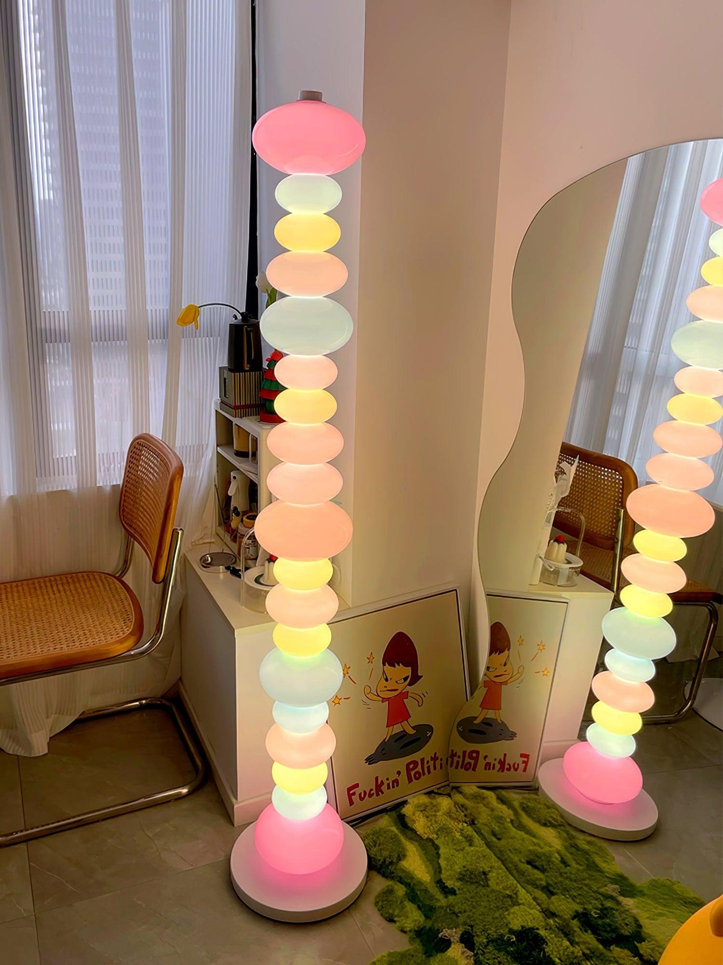 Candy Floor Lamp with Multicolor Glass and LED Light