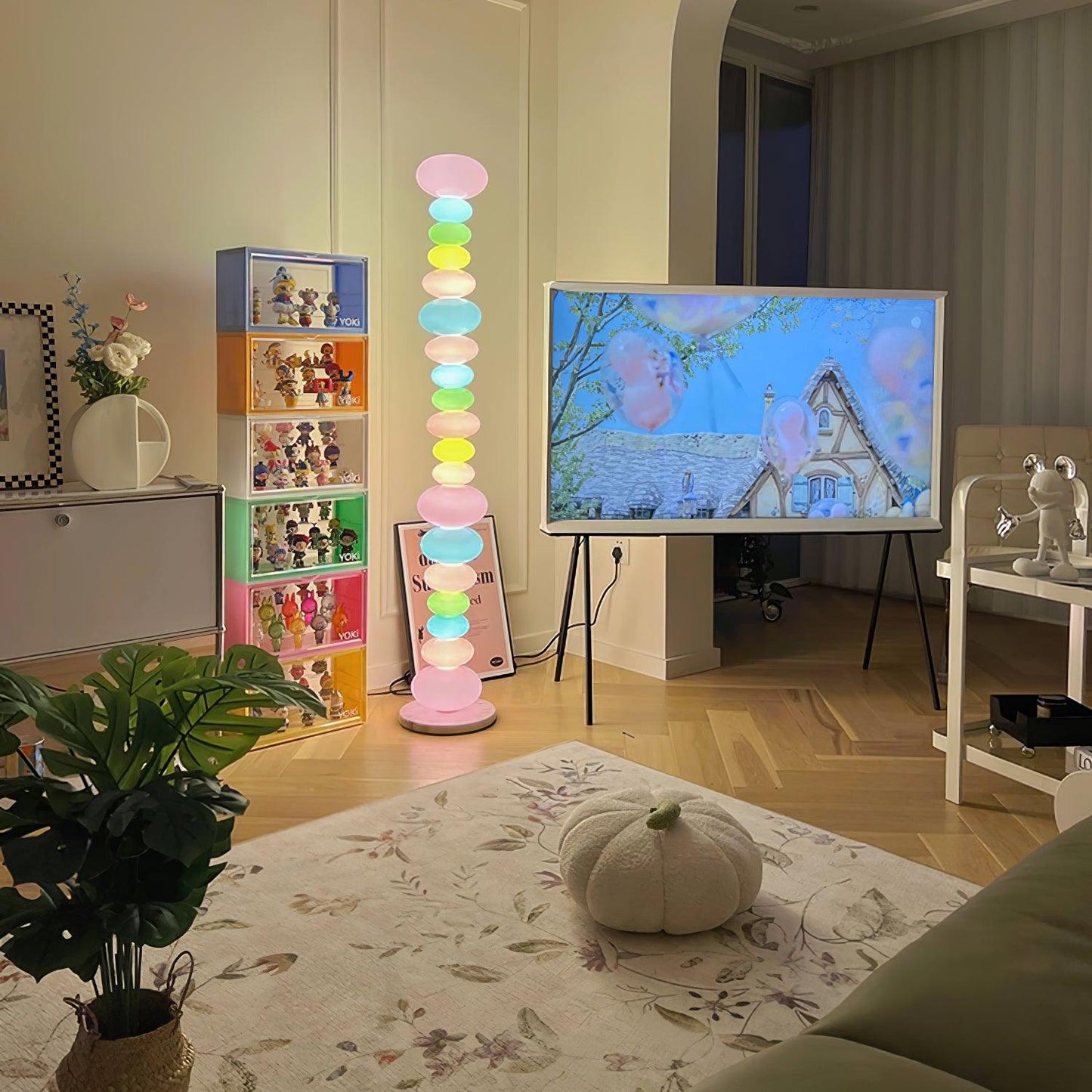 Candy Floor Lamp with Multicolor Glass and LED Light