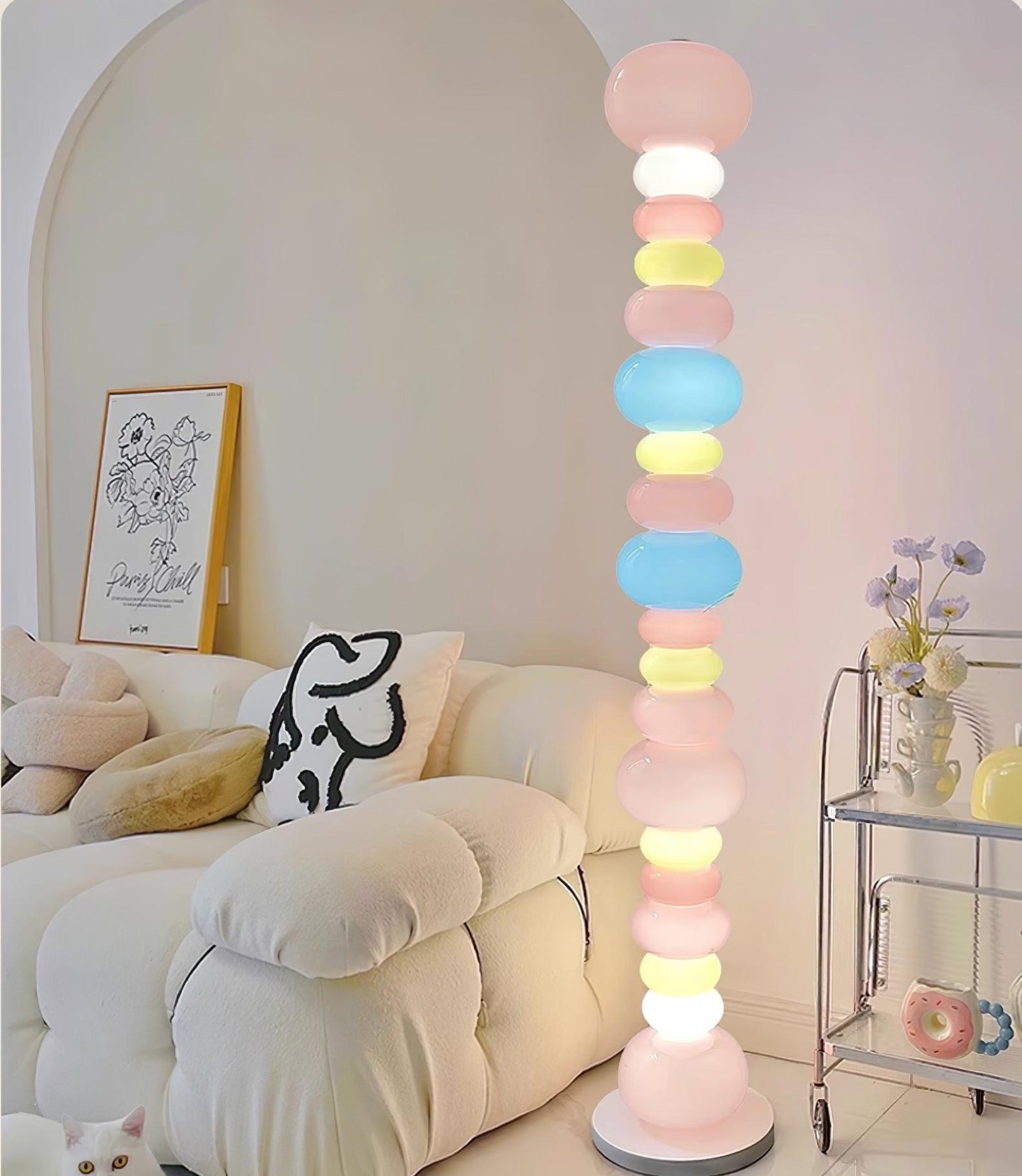 Candy Floor Lamp with Multicolor Glass and LED Light