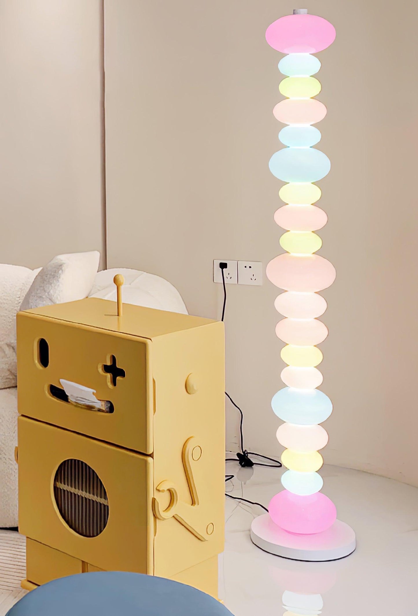 Candy Floor Lamp with Multicolor Glass and LED Light