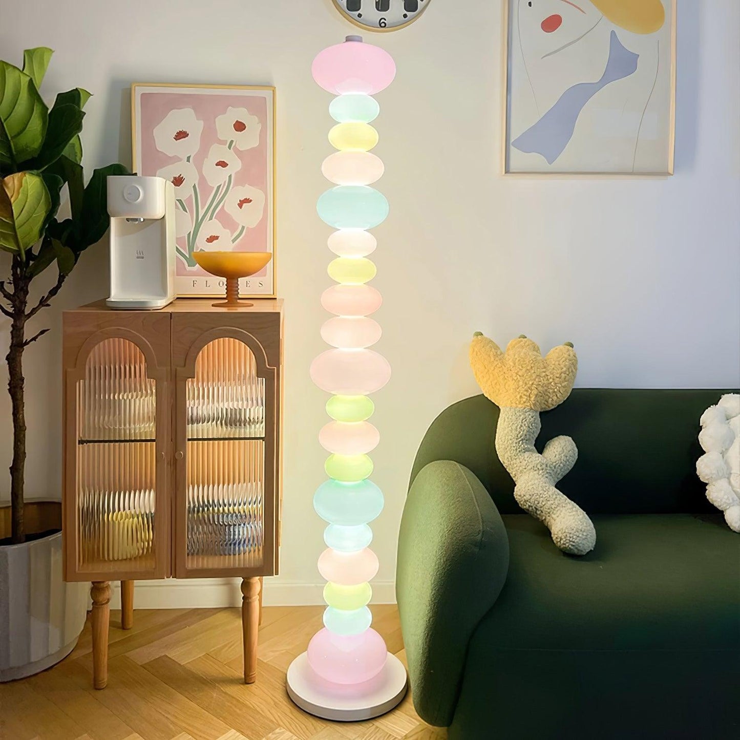 Candy Floor Lamp with Multicolor Glass and LED Light