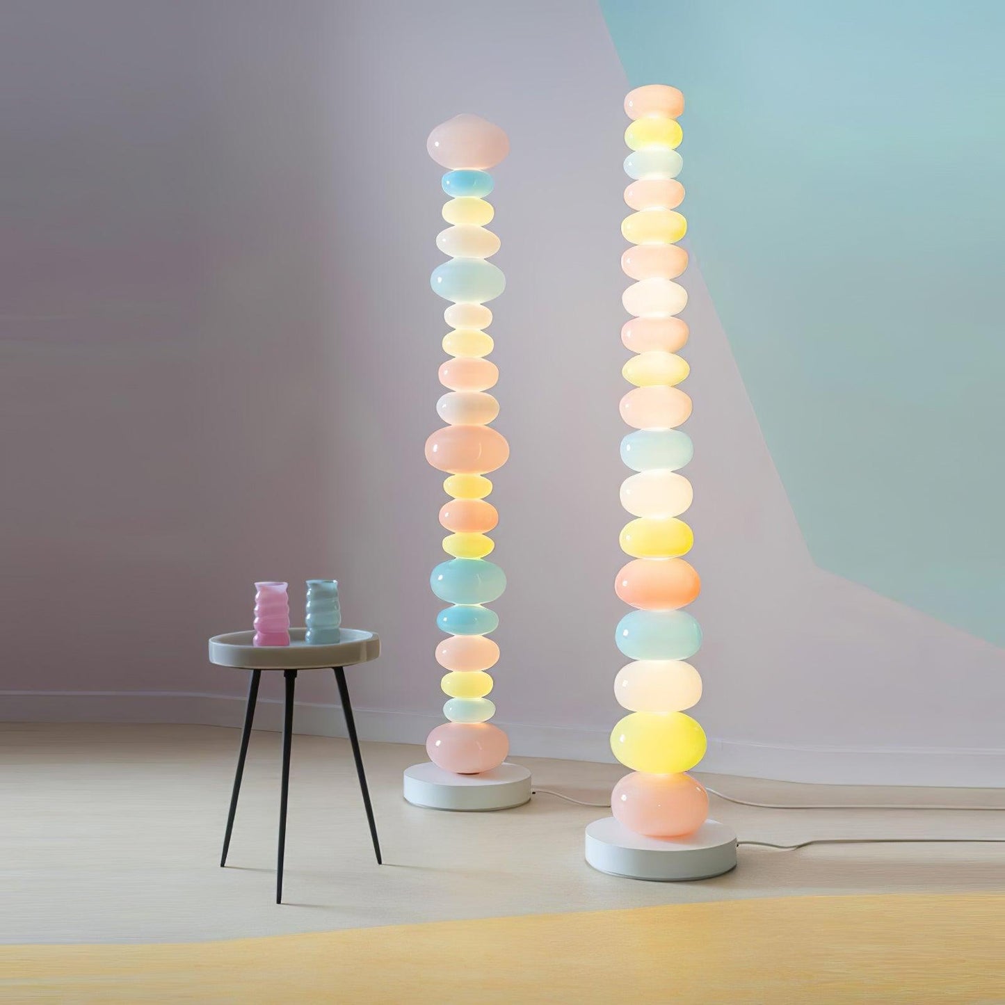 Candy Floor Lamp with Multicolor Glass and LED Light