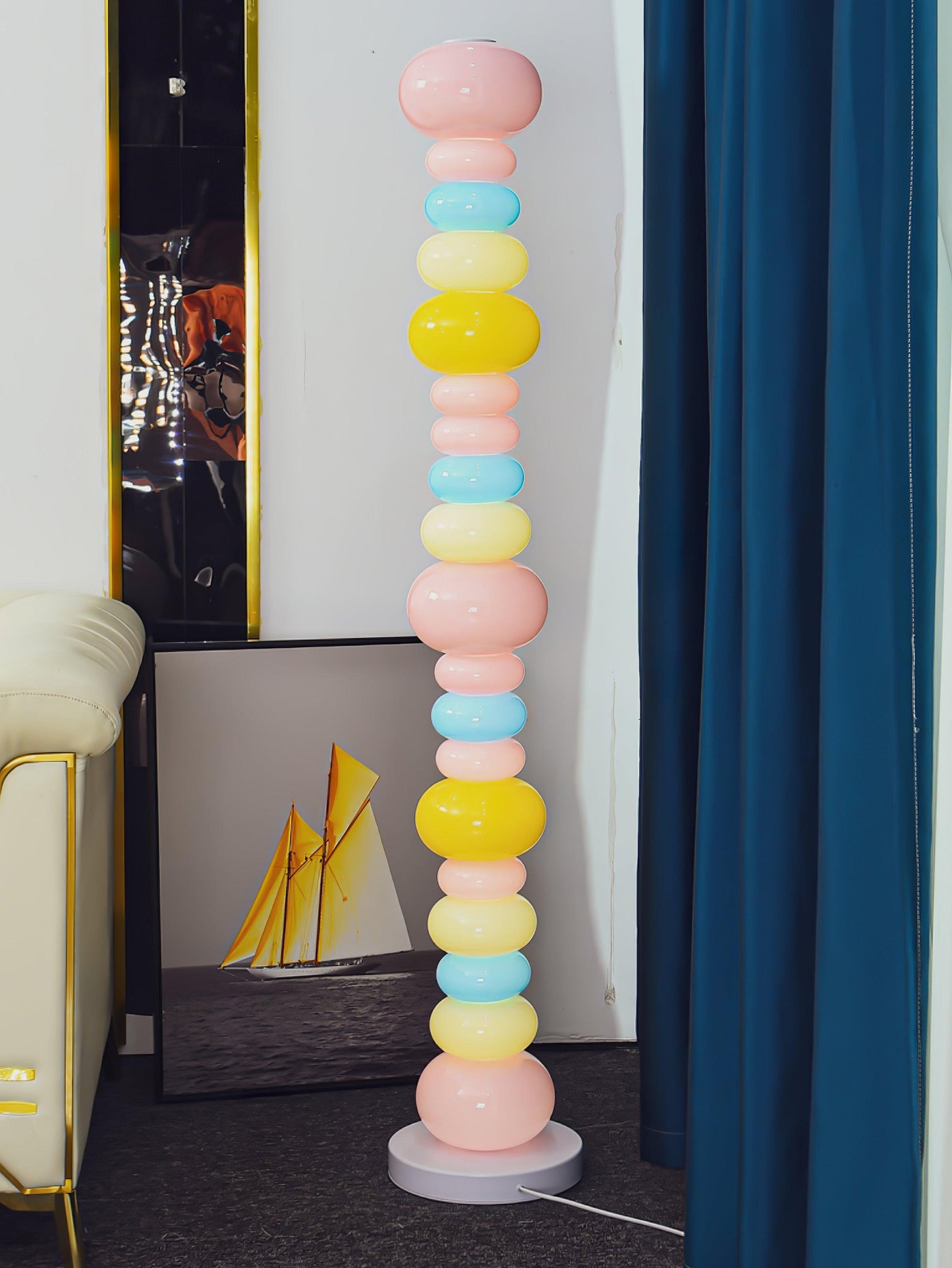 Candy Floor Lamp with Multicolor Glass and LED Light