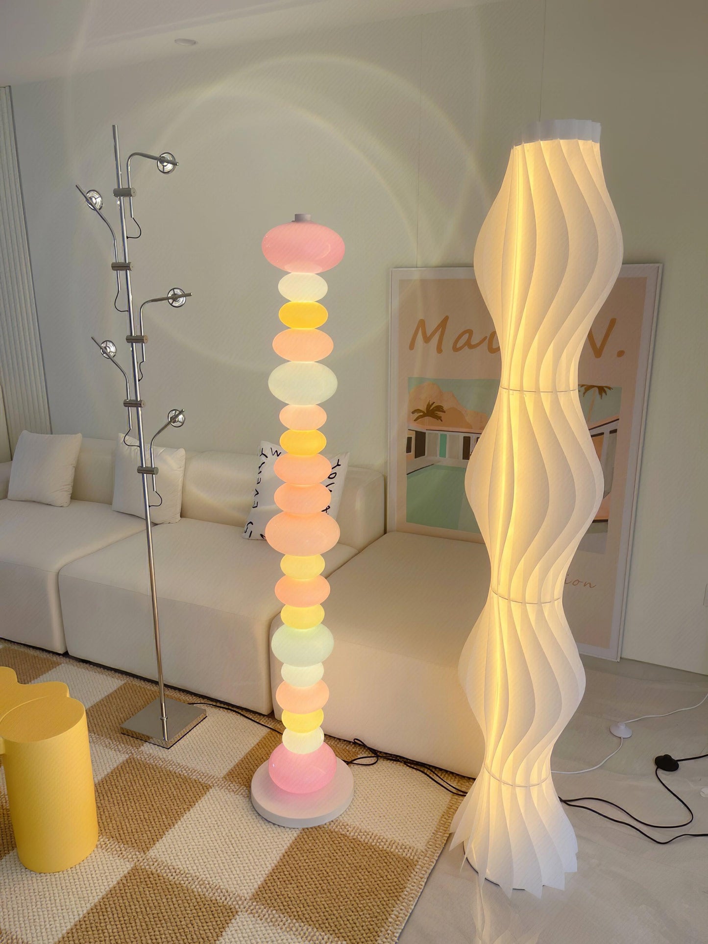 Candy Floor Lamp with Multicolor Glass and LED Light