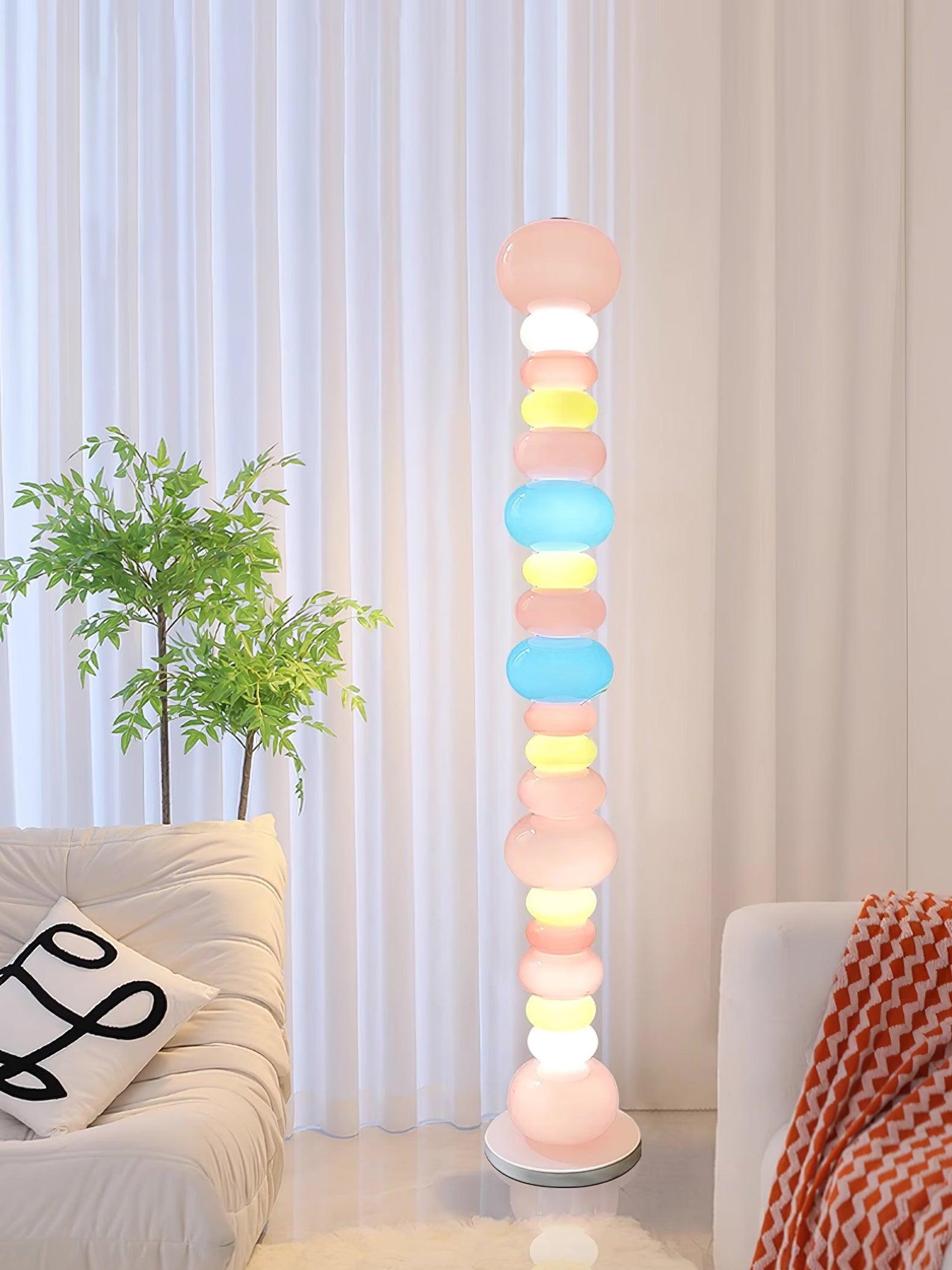 Candy Floor Lamp with Multicolor Glass and LED Light