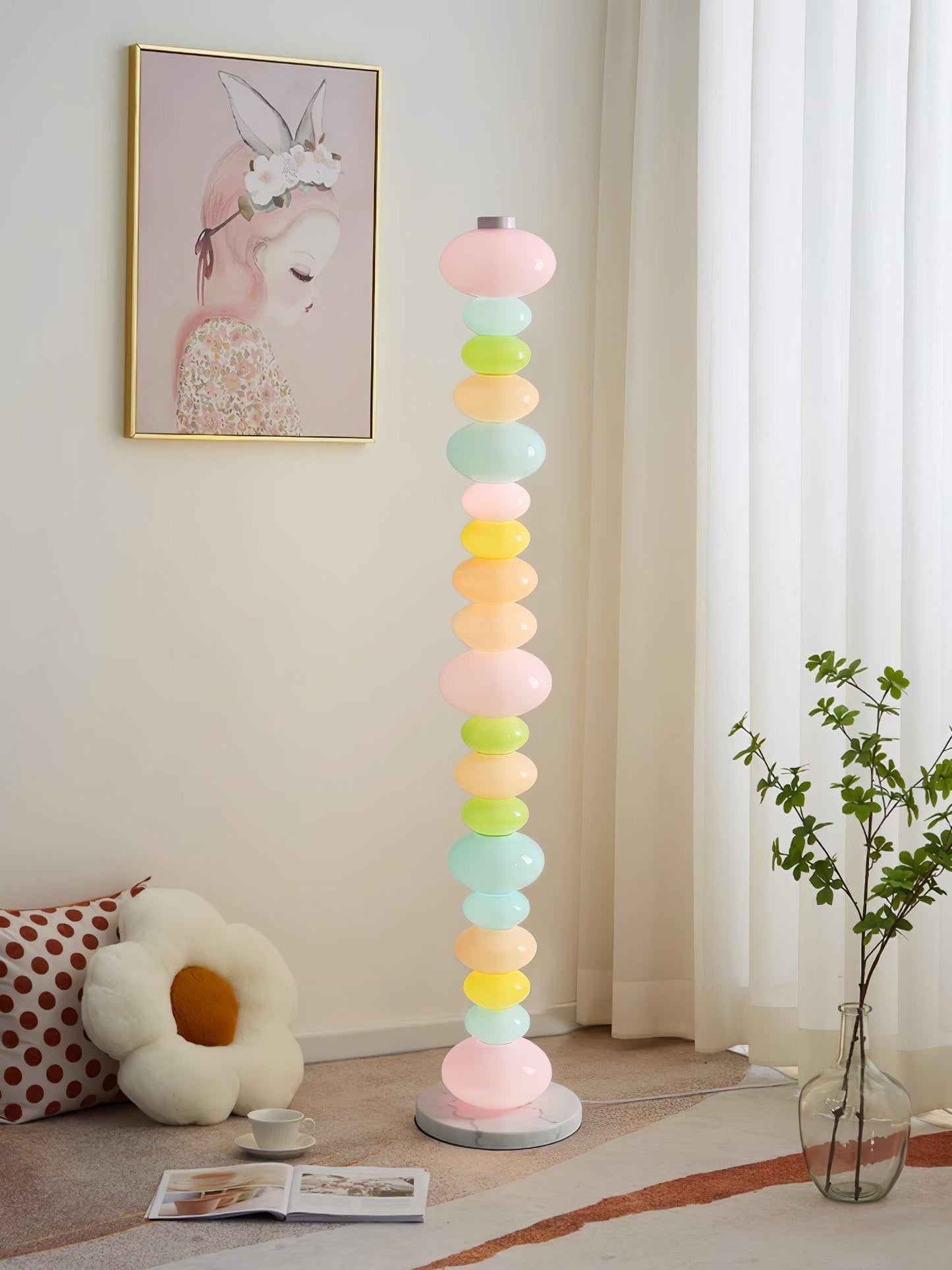 Candy Floor Lamp with Multicolor Glass and LED Light