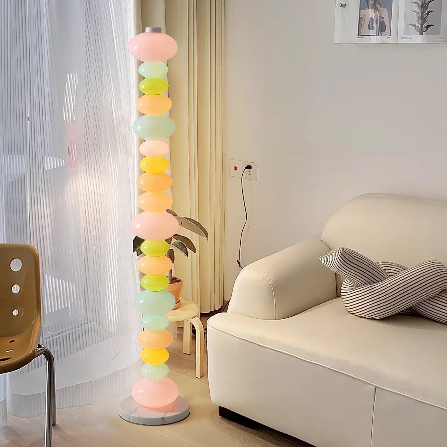 Candy Floor Lamp with Multicolor Glass and LED Light