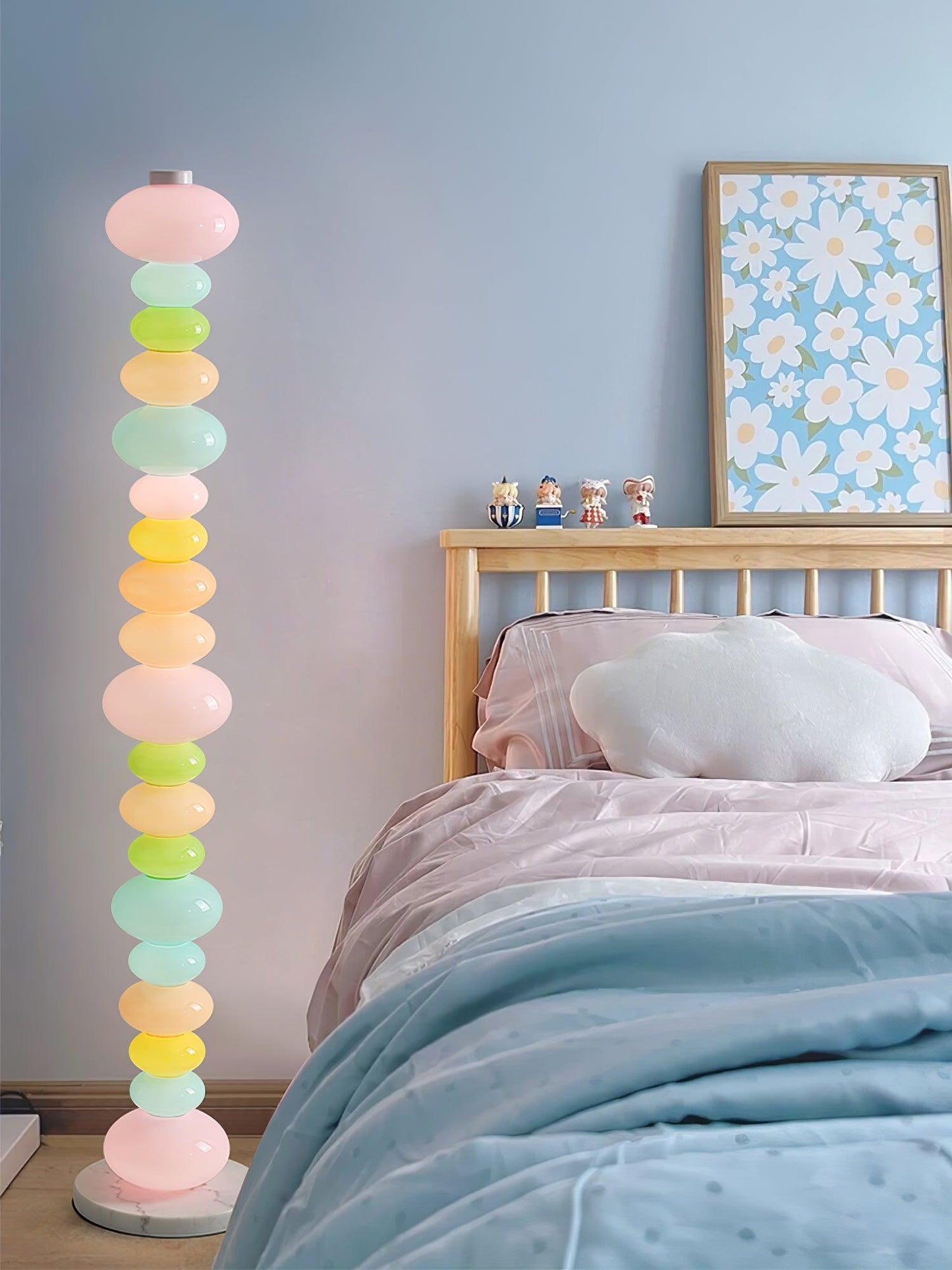 Candy Floor Lamp with Multicolor Glass and LED Light