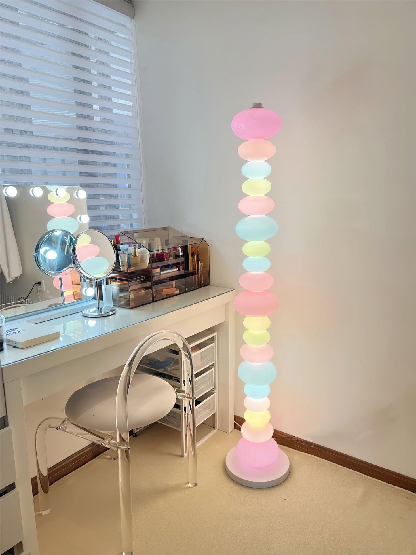 Candy Floor Lamp with Multicolor Glass and LED Light