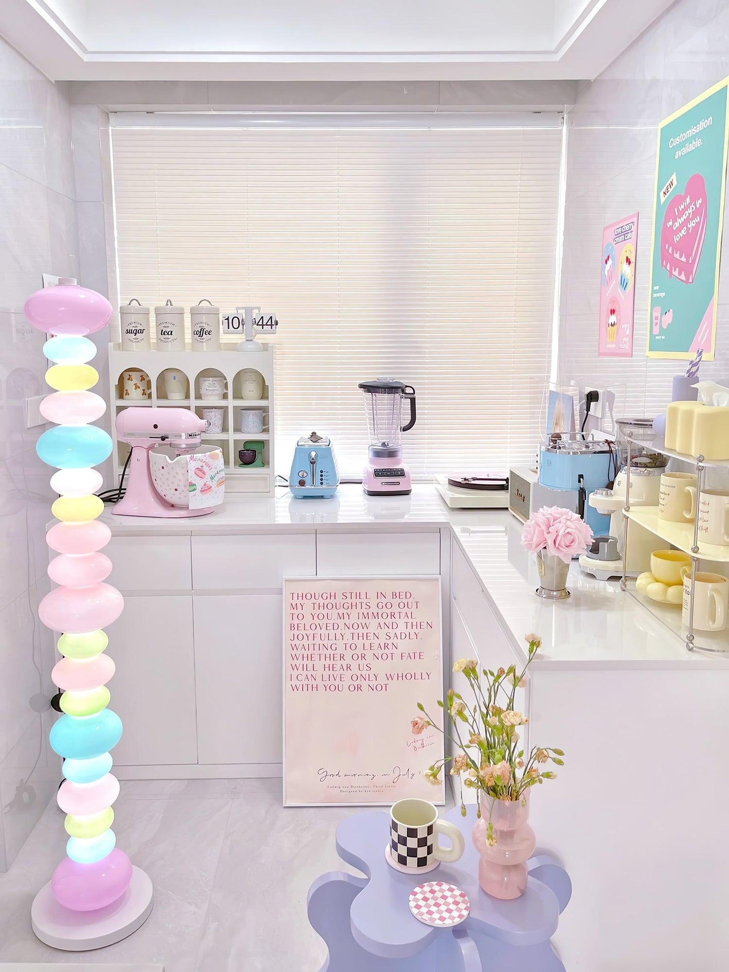Candy Floor Lamp with Multicolor Glass and LED Light