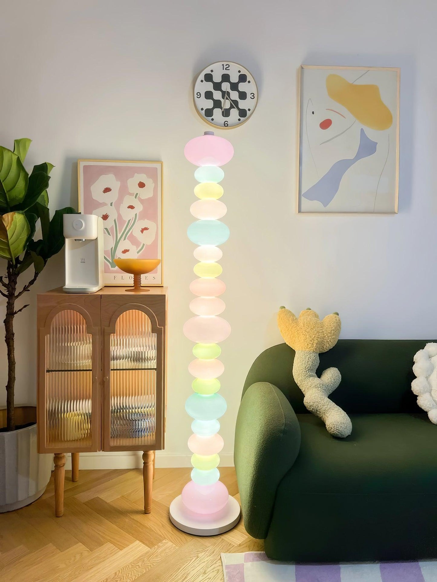 Candy Floor Lamp with Multicolor Glass and LED Light