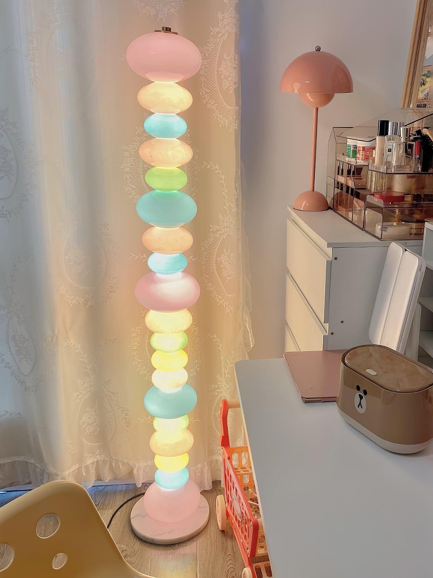 Candy Floor Lamp with Multicolor Glass and LED Light