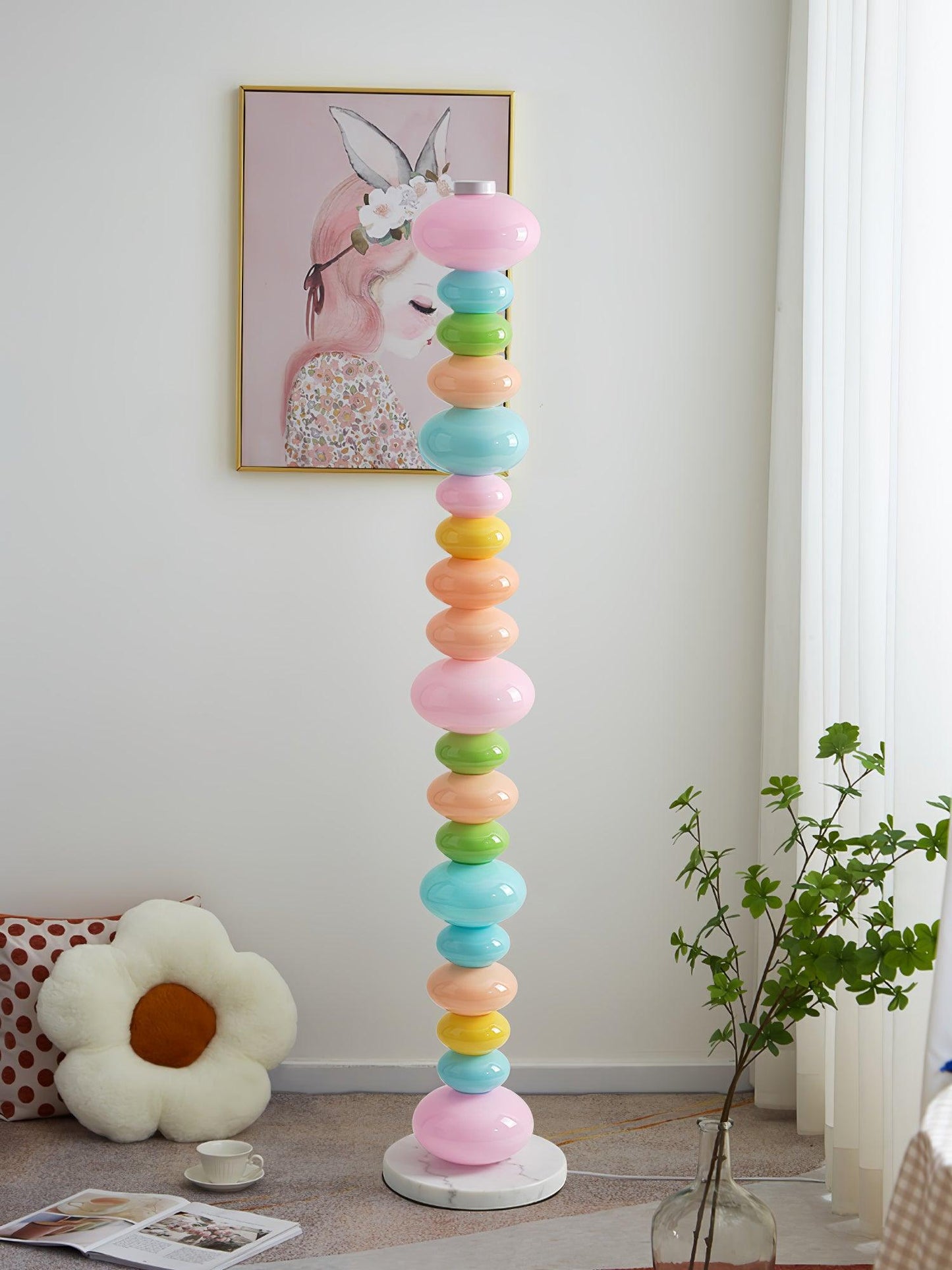 Candy Floor Lamp with Multicolor Glass and LED Light