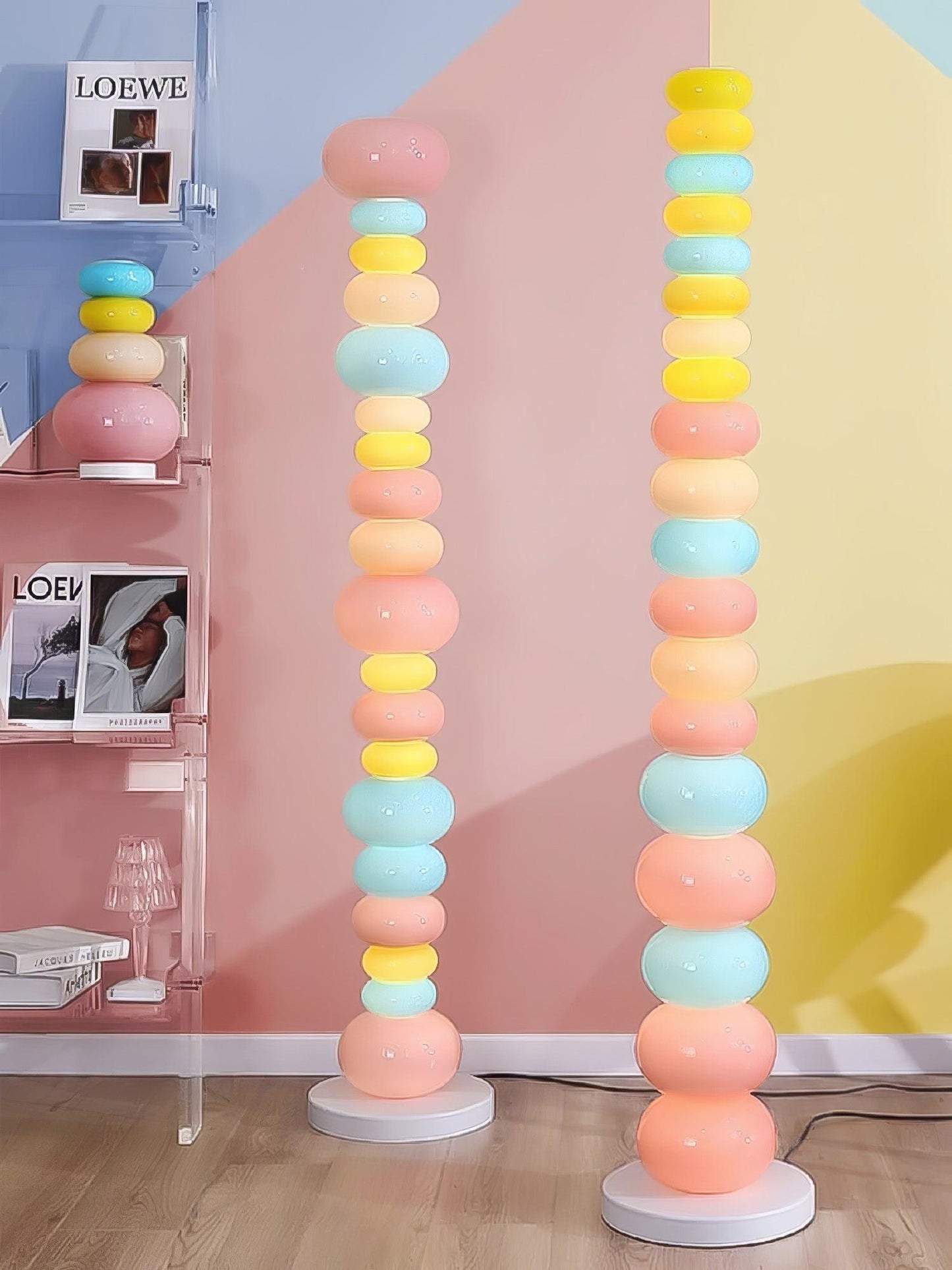 Candy Floor Lamp with Multicolor Glass and LED Light