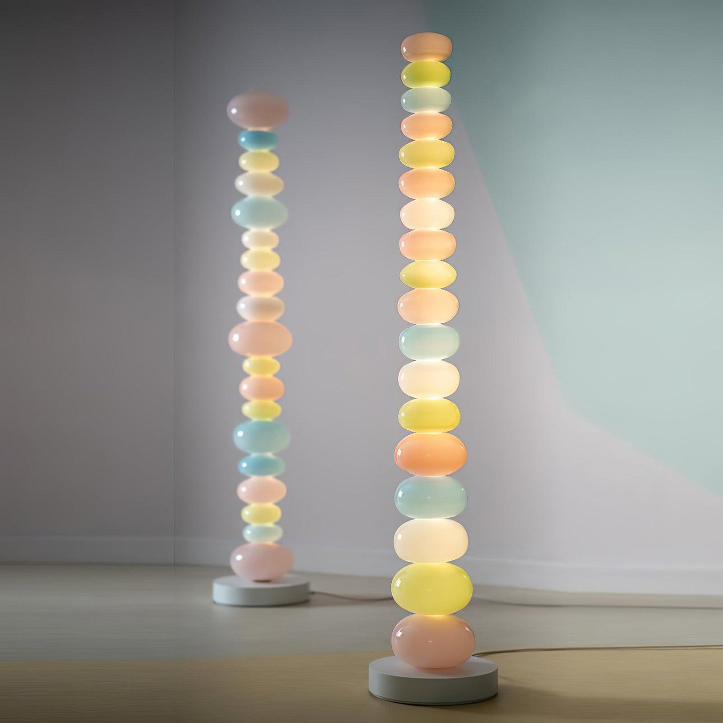 Candy Floor Lamp with Multicolor Glass and LED Light