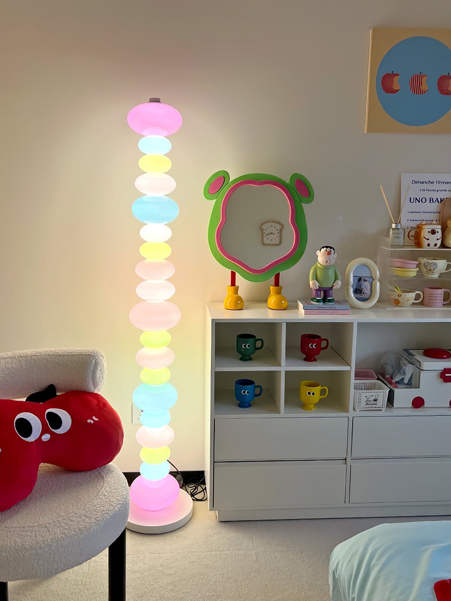 Candy Floor Lamp with Multicolor Glass and LED Light