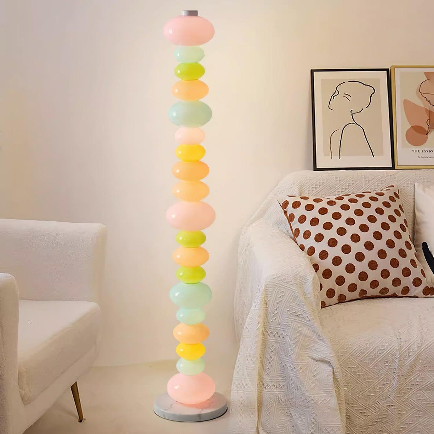 Candy Floor Lamp with Multicolor Glass and LED Light