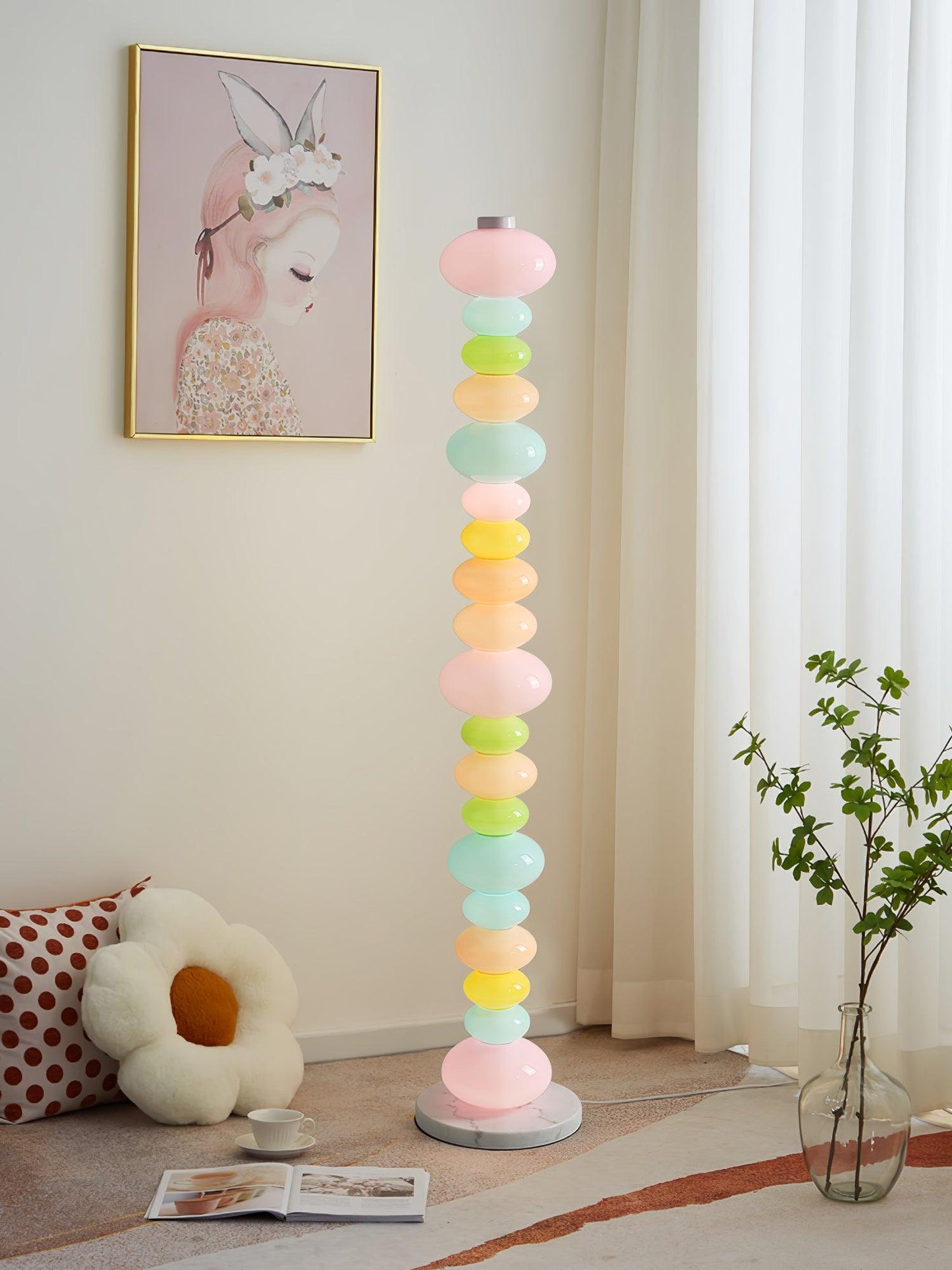 Candy Floor Lamp with Multicolor Glass and LED Light