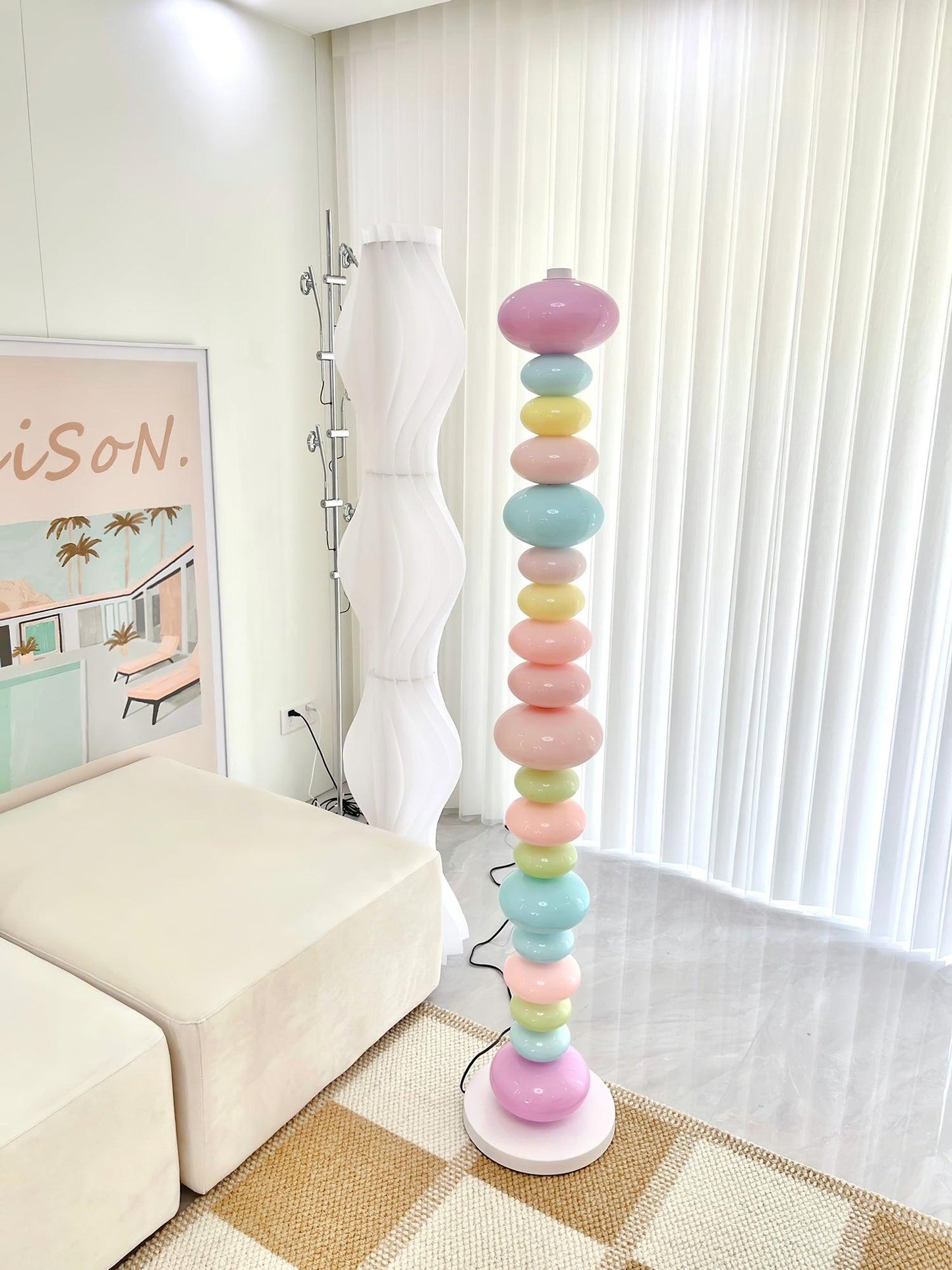 Candy Floor Lamp with Multicolor Glass and LED Light